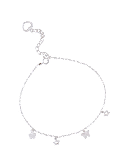 Celestial Charm Anklet in Sterling Silver