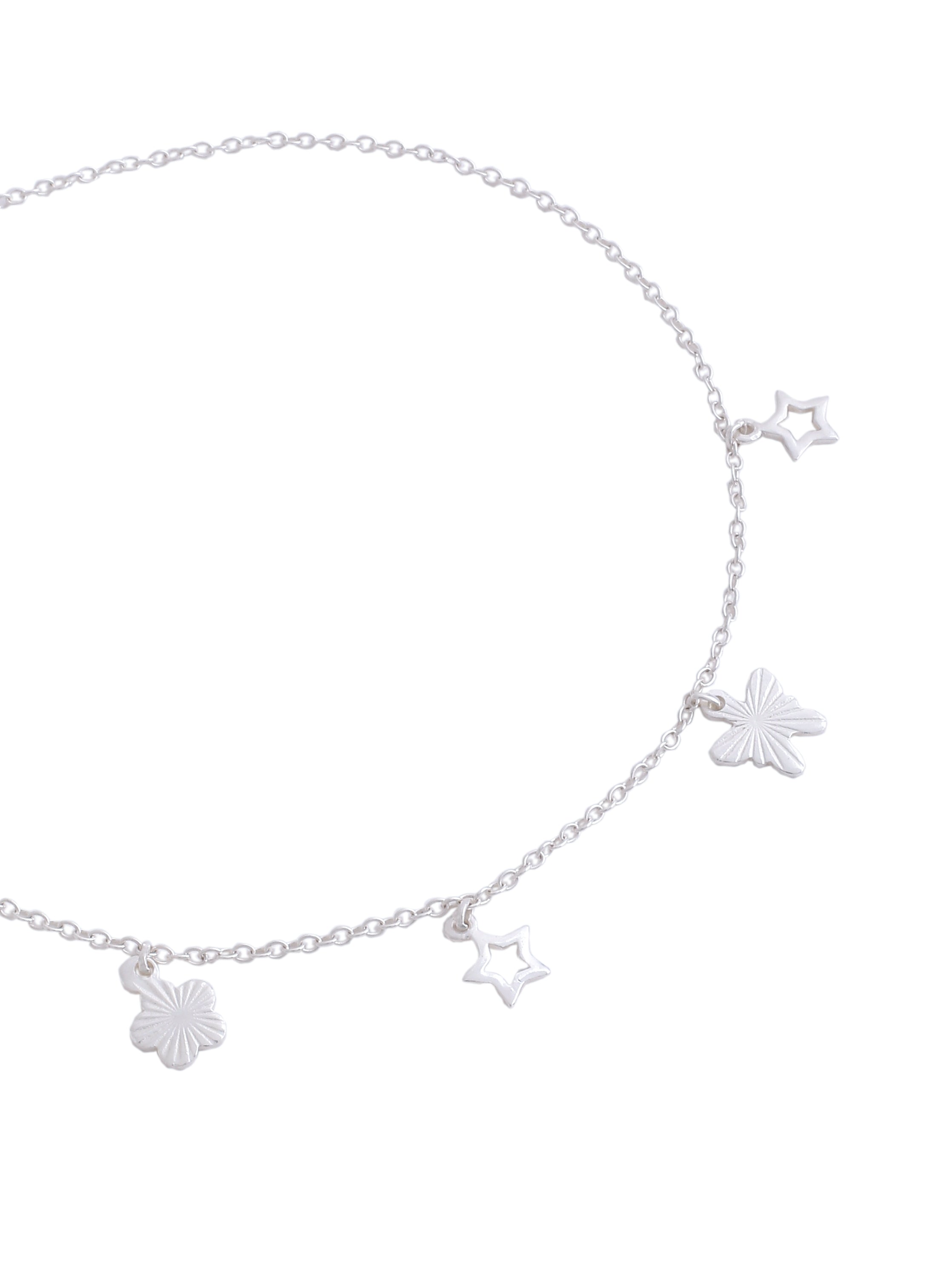 Celestial Charm Anklet in Sterling Silver