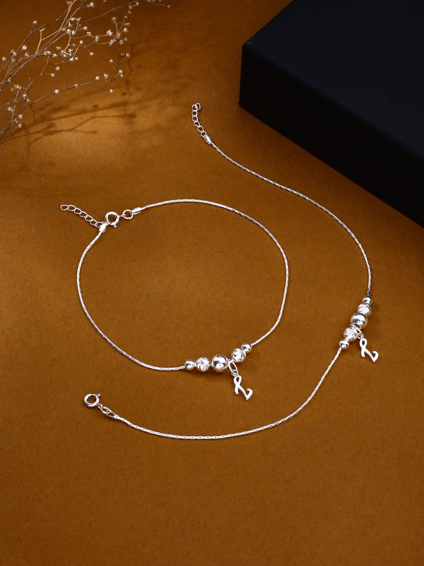 Dazzling Moon Glow Anklet in Sterling Anklets