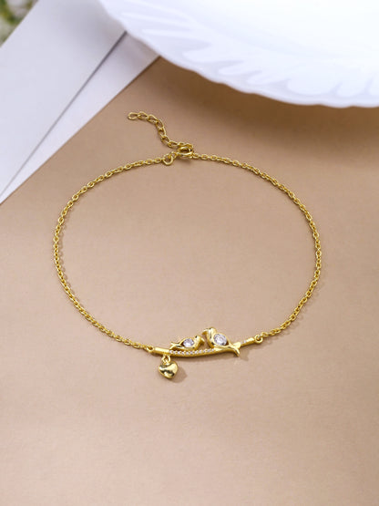 Silver Wings Duet Anklet