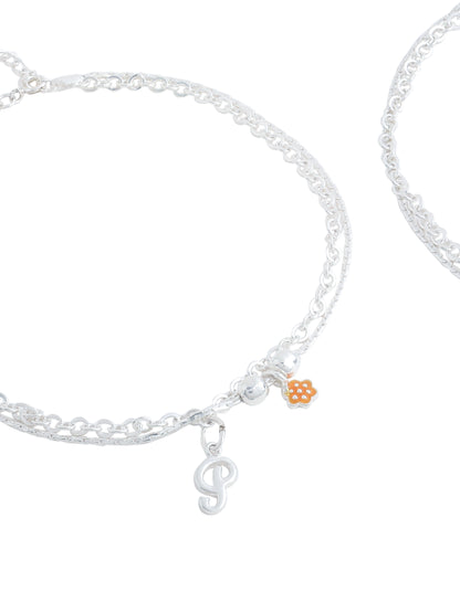 Personalized Garden of Love Anklet in Sterling Silver