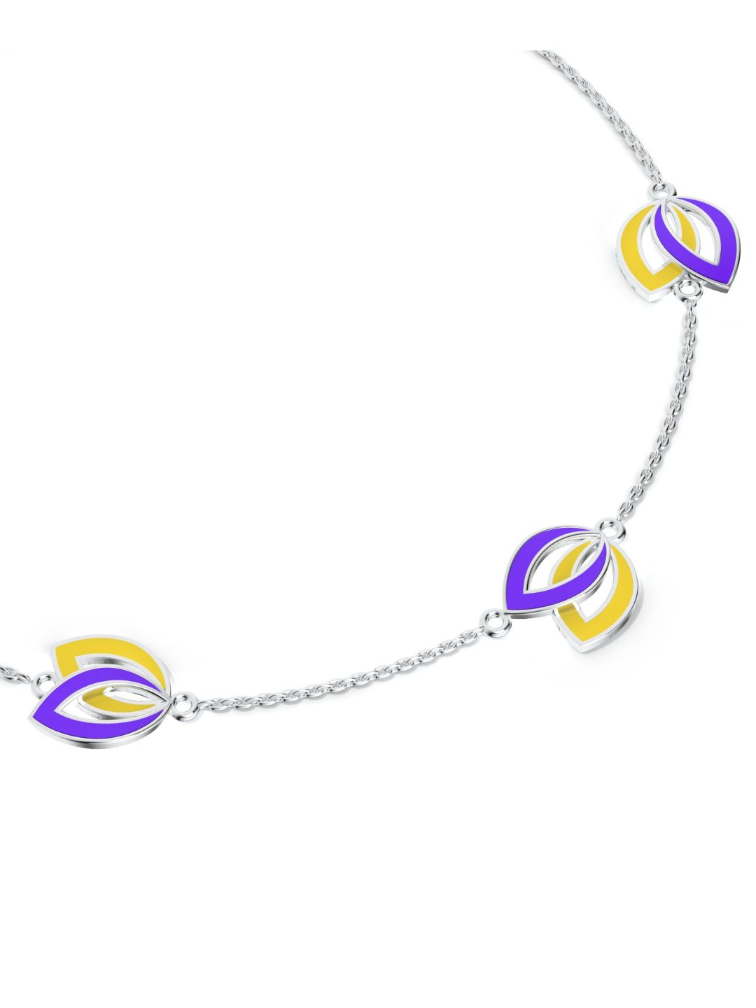 Dual Leaf with Two Shade Enamel Anklet  For Women's Day Gift