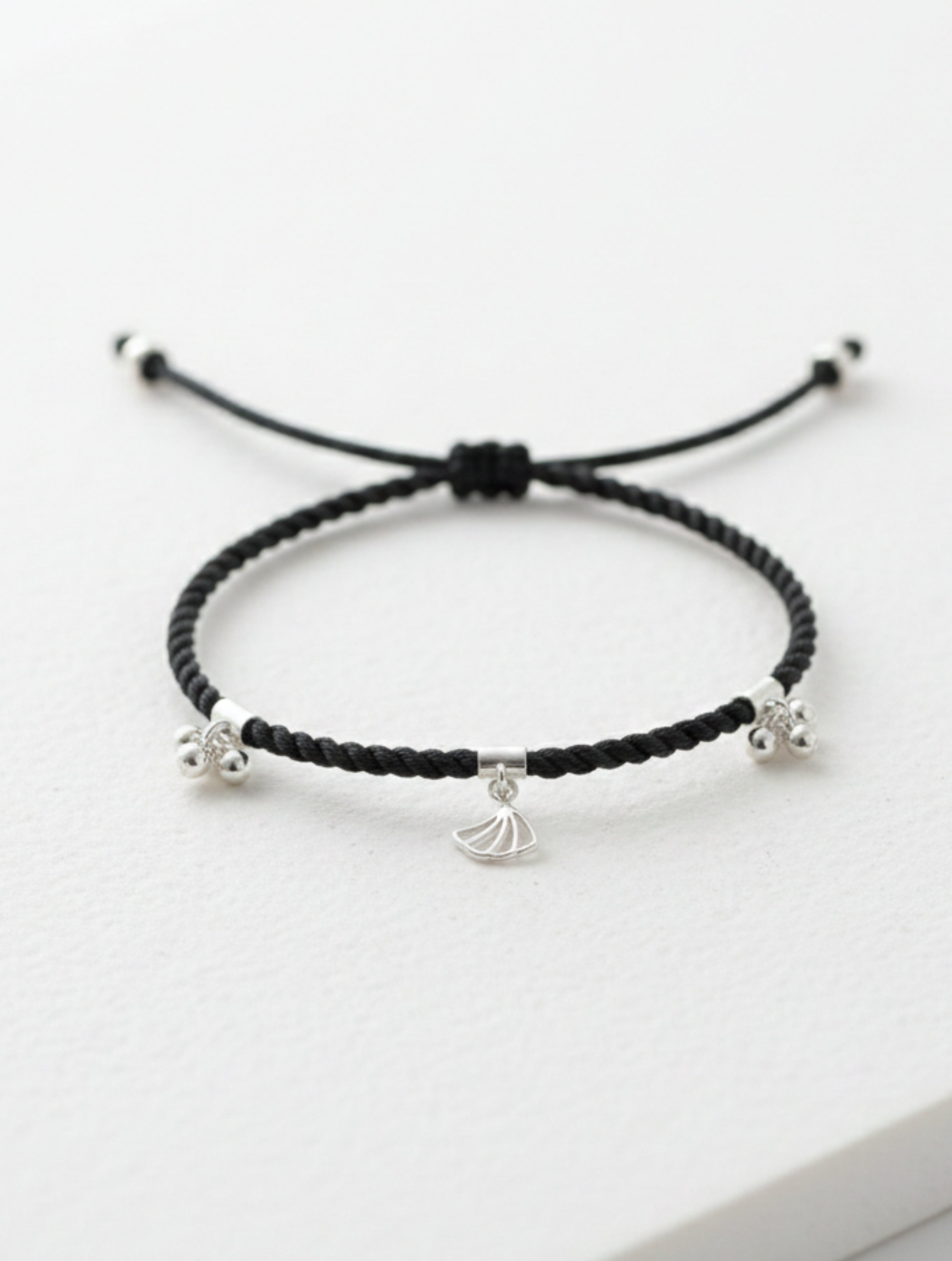 Macrame Anklet With 925 Sterling Silver Charms