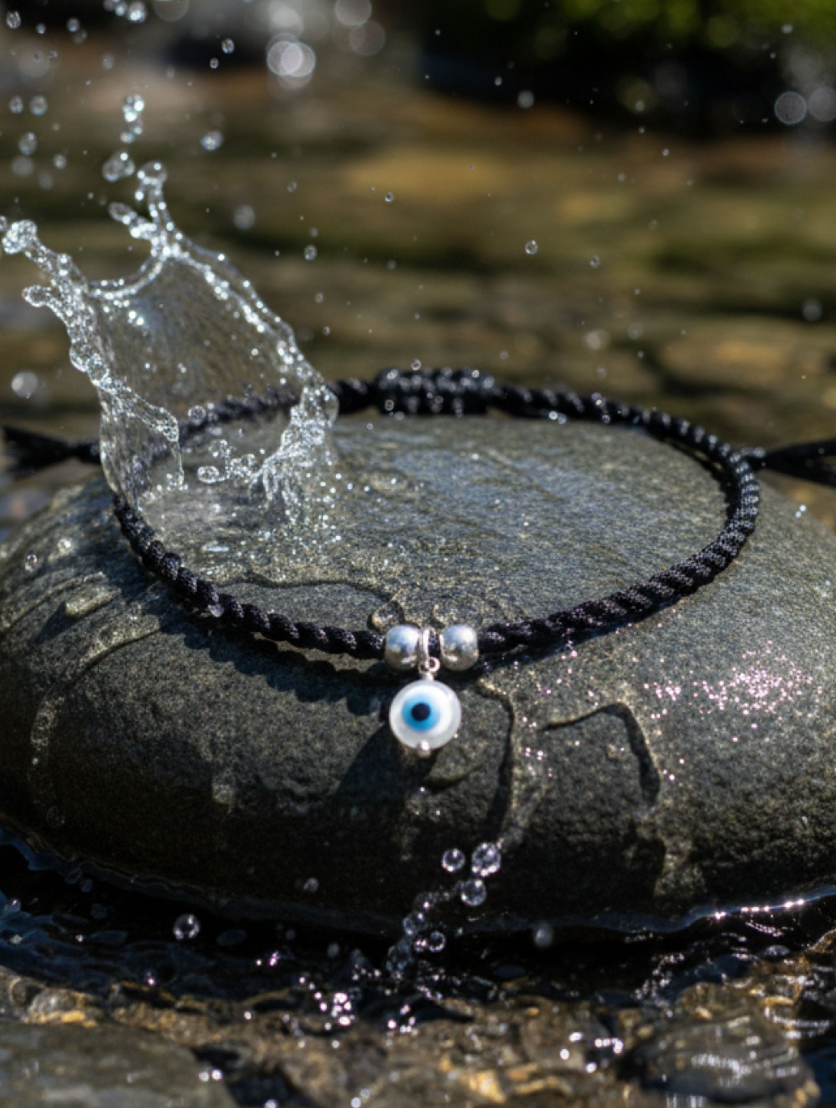 MOP Evil Eye Anklet – 925 Sterling Silver
