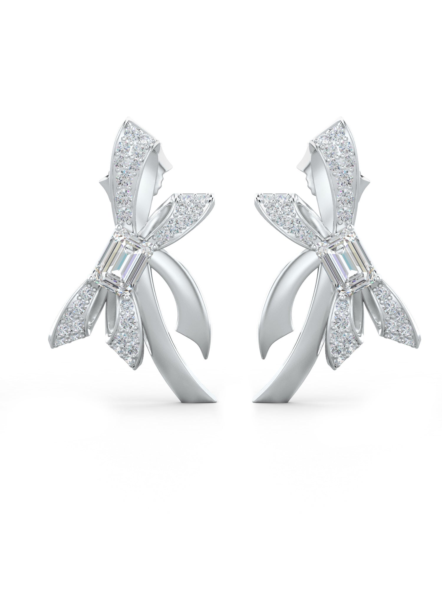 Ribboned Grace: Moissanite Earrings