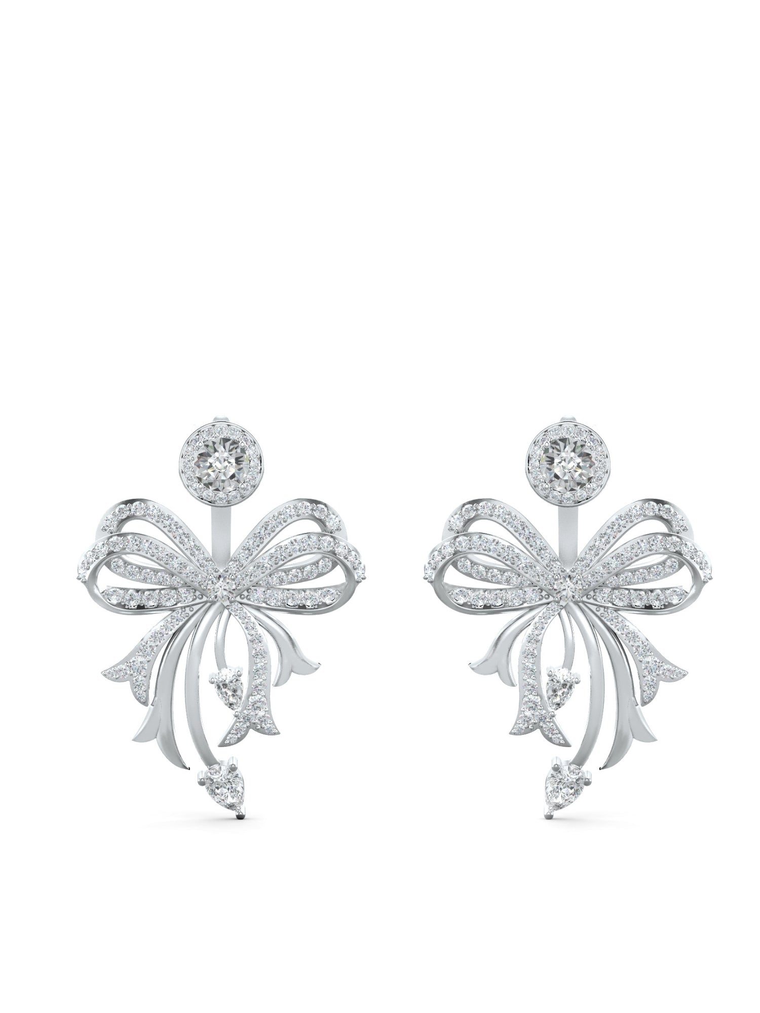 Contemporary Ribbon: Moissanite Ear Jackets