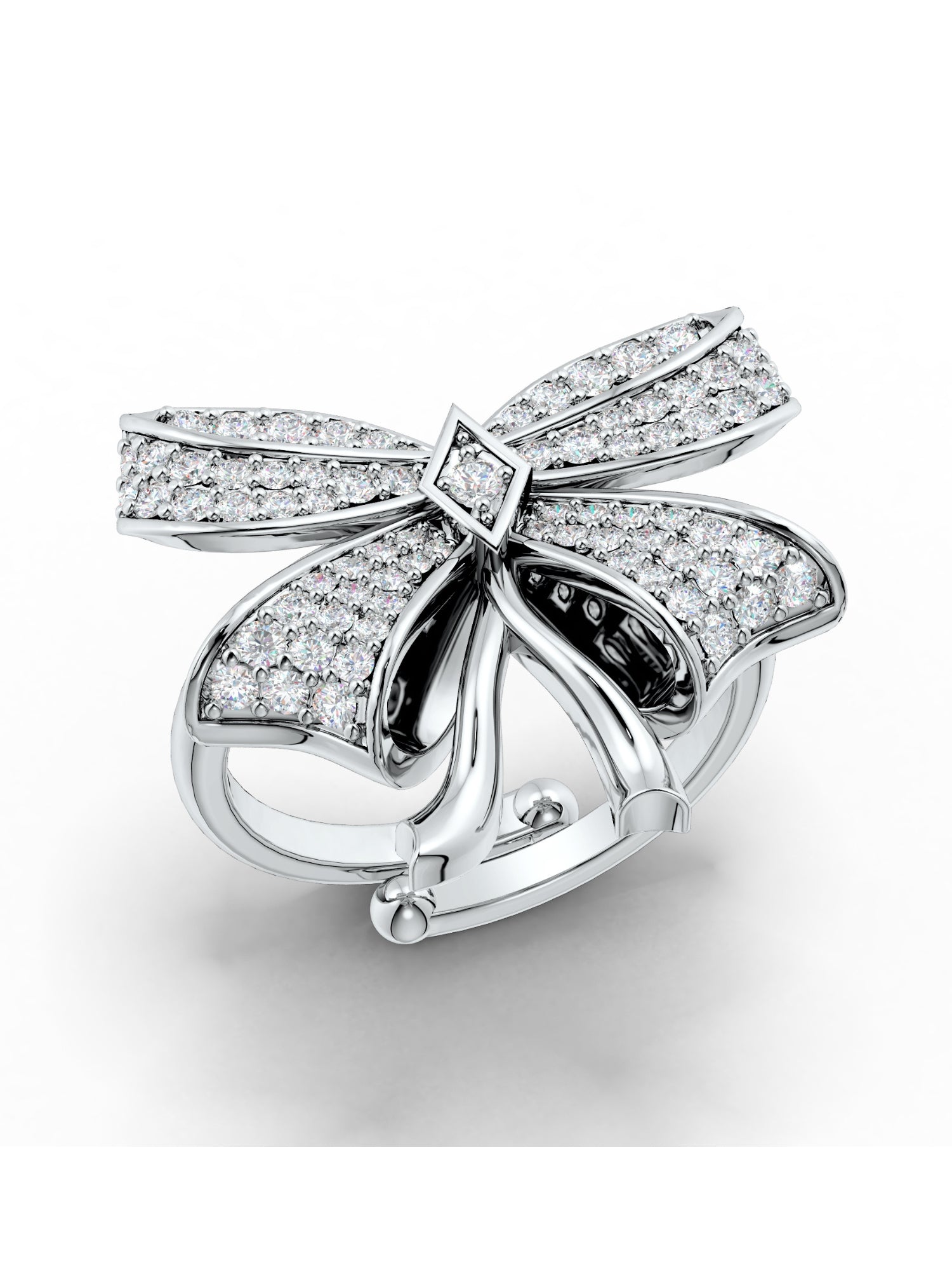 Graceful Ribbonia Ring with Moissanite