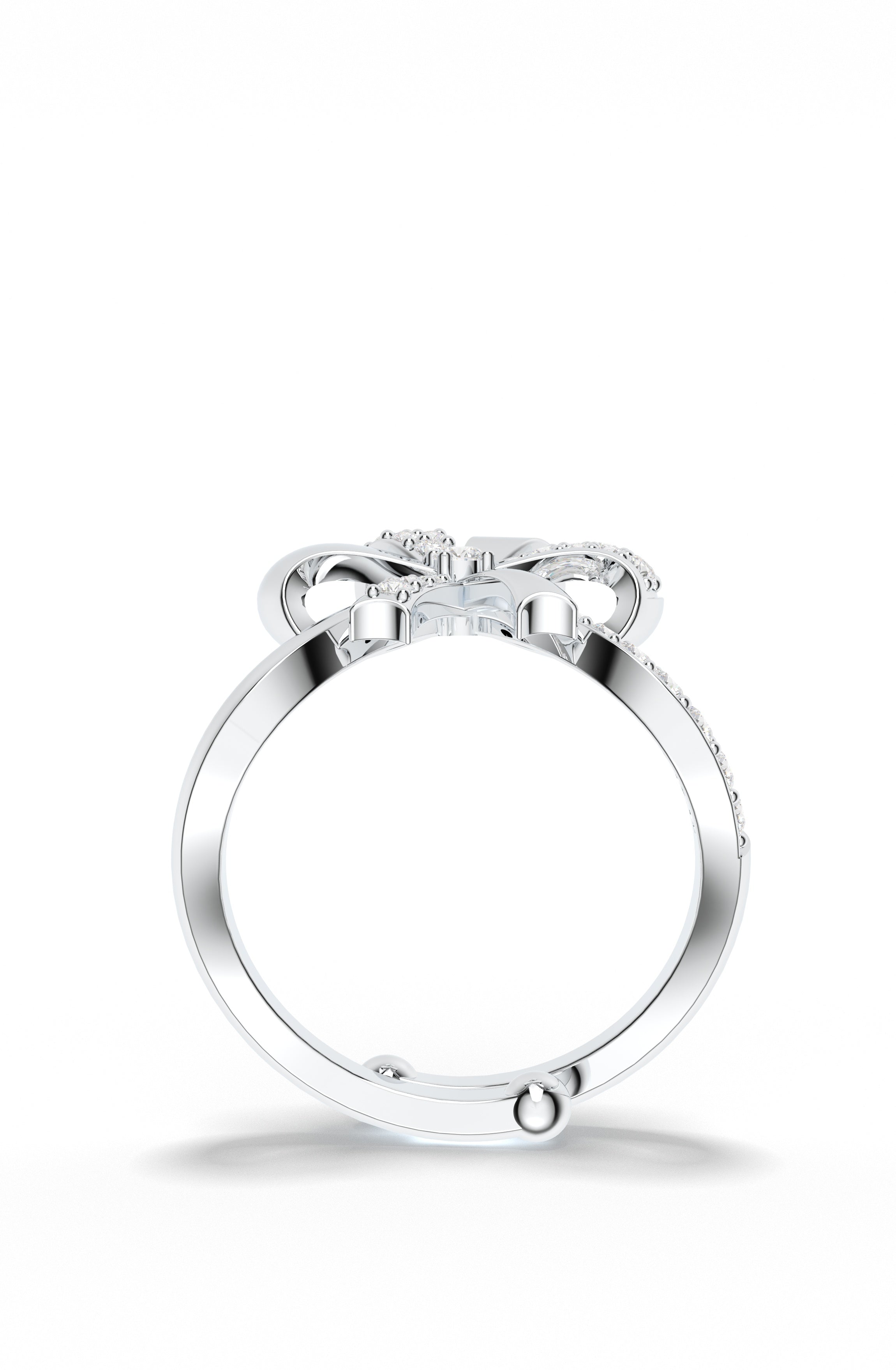 Moissanite Ribbonia Flowing Elegance 925 Sterling Silver Ring For Women