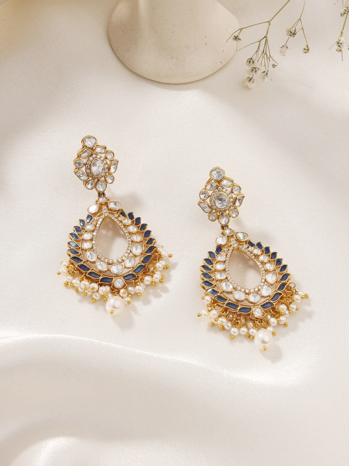 chandbali silver earrings