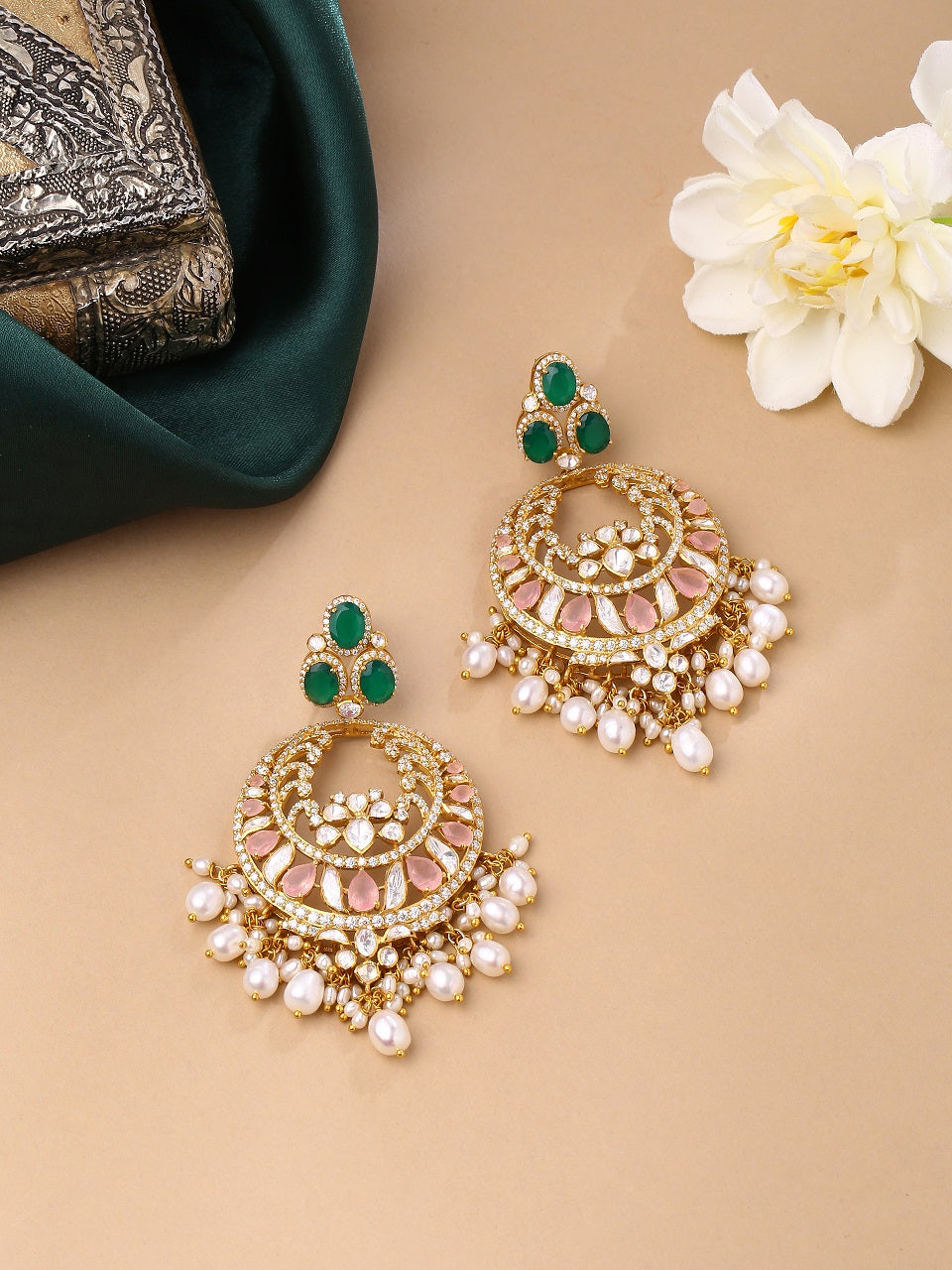 Enchanted Blossom Chandbali Earrings