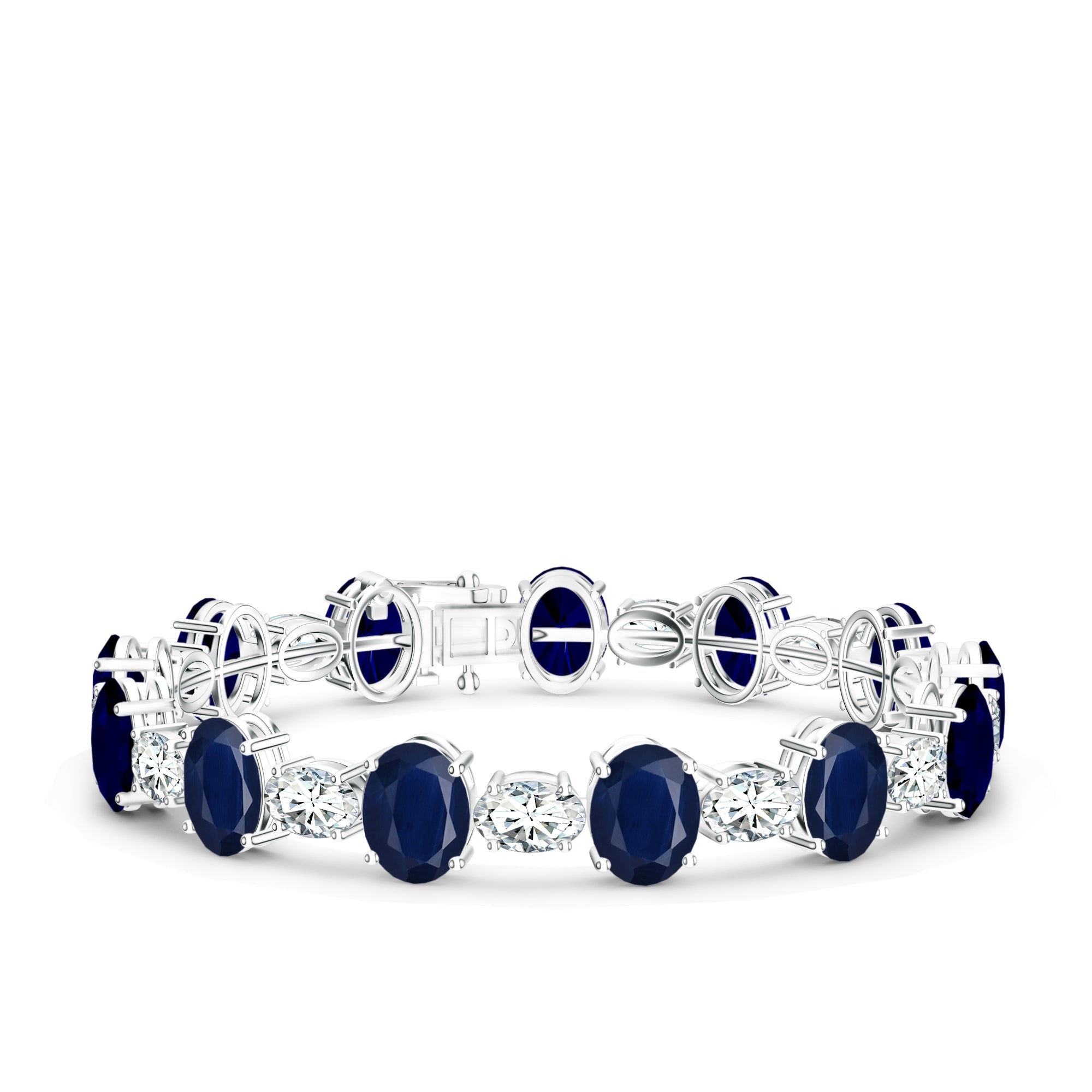 Oval Iolite Silver Bracelet