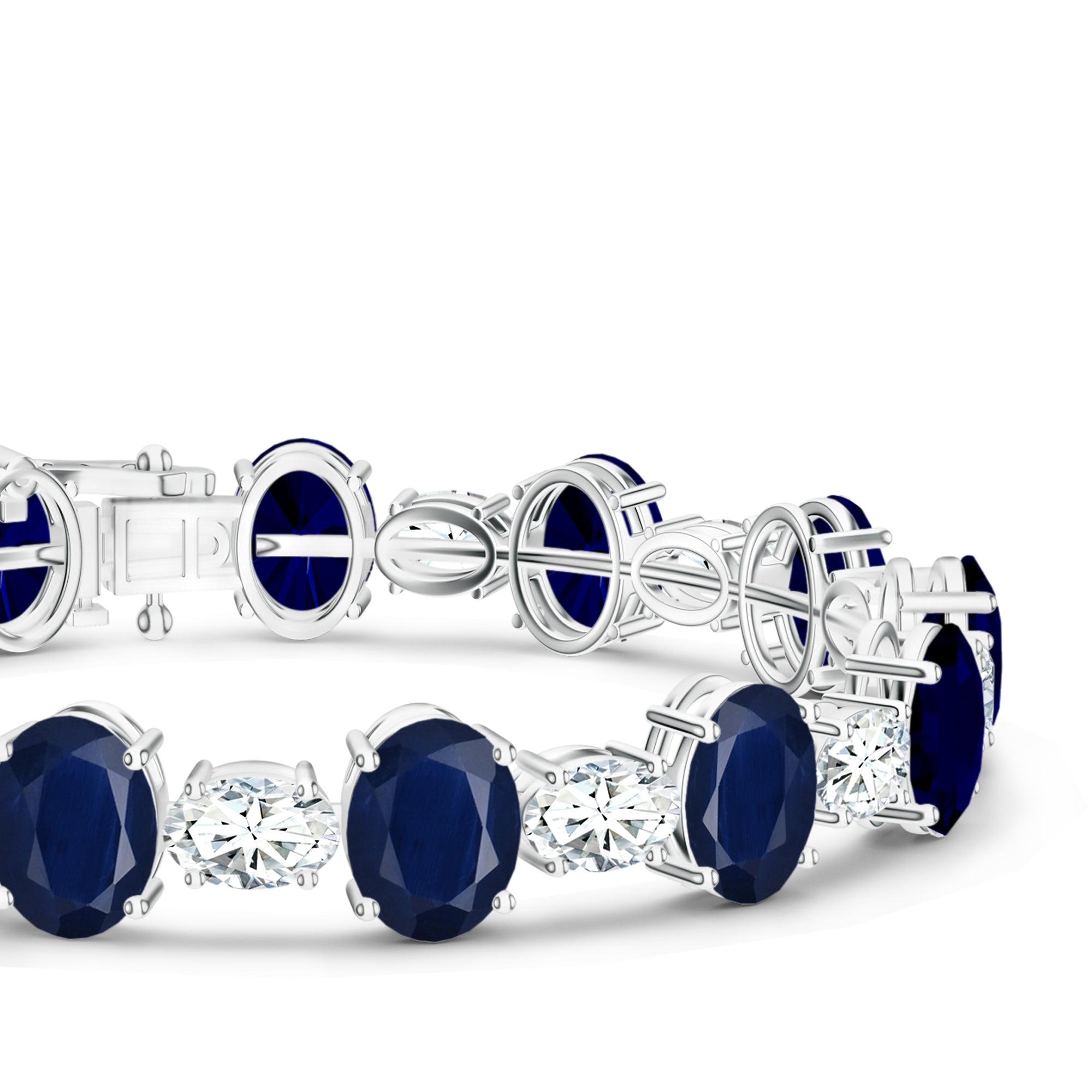 Oval Iolite Silver Bracelet