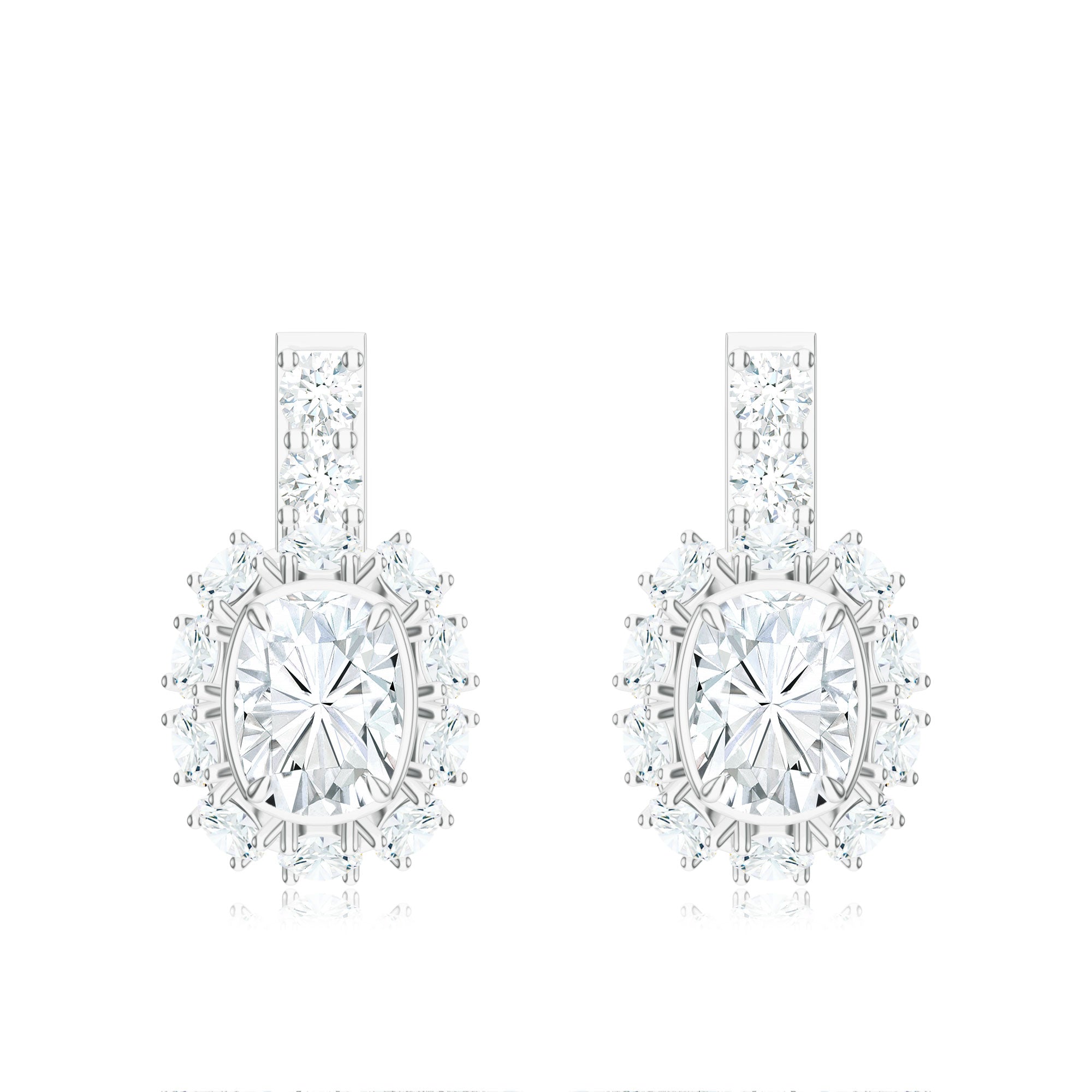 Classic Moissanite Silver Earrings