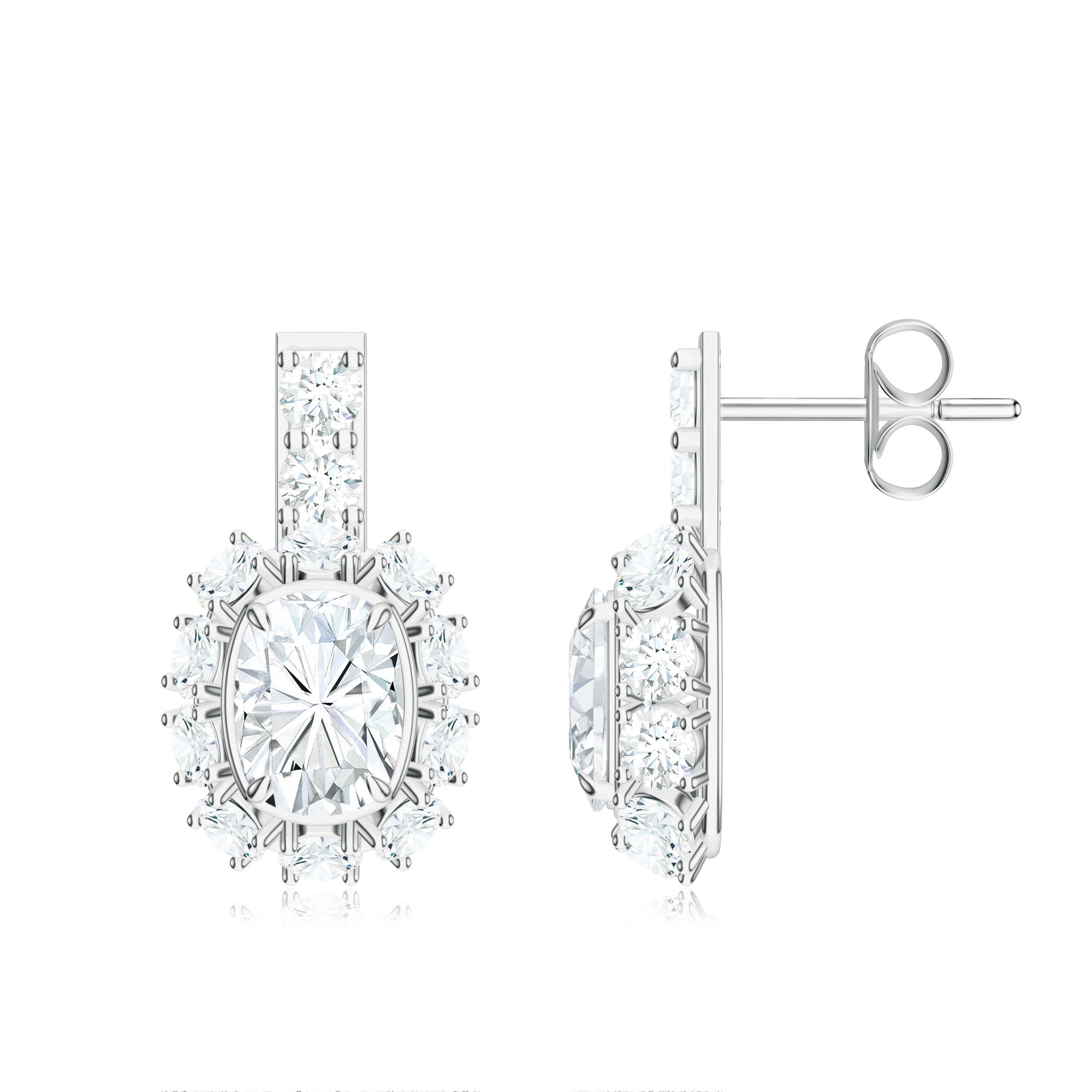 Classic Moissanite Silver Earrings