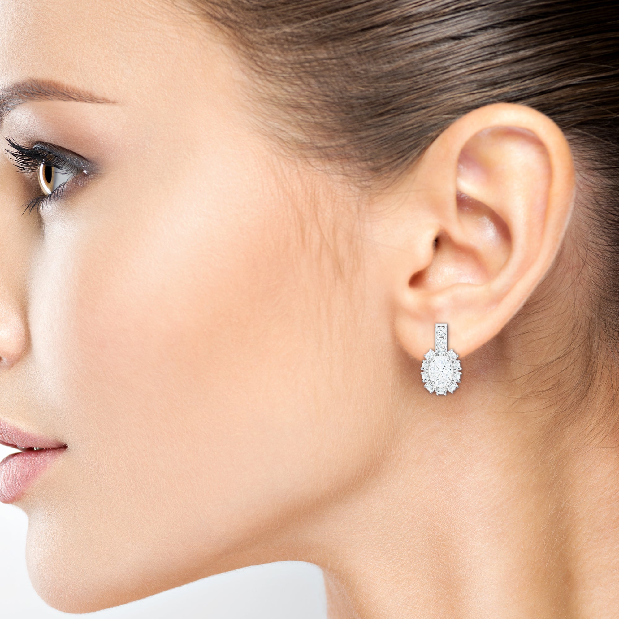 Classic Moissanite Silver Earrings