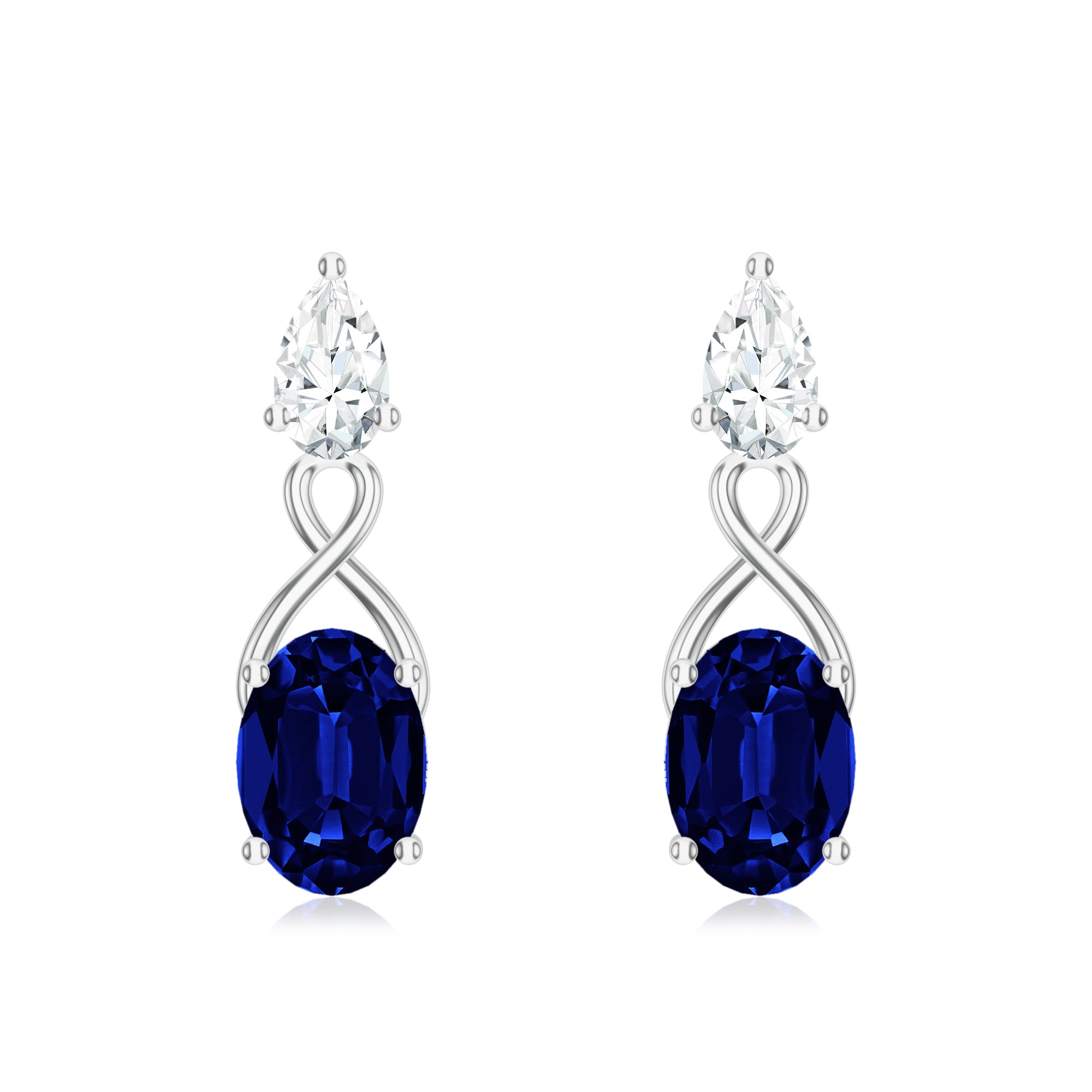 Iolite and Moissanite Earrings