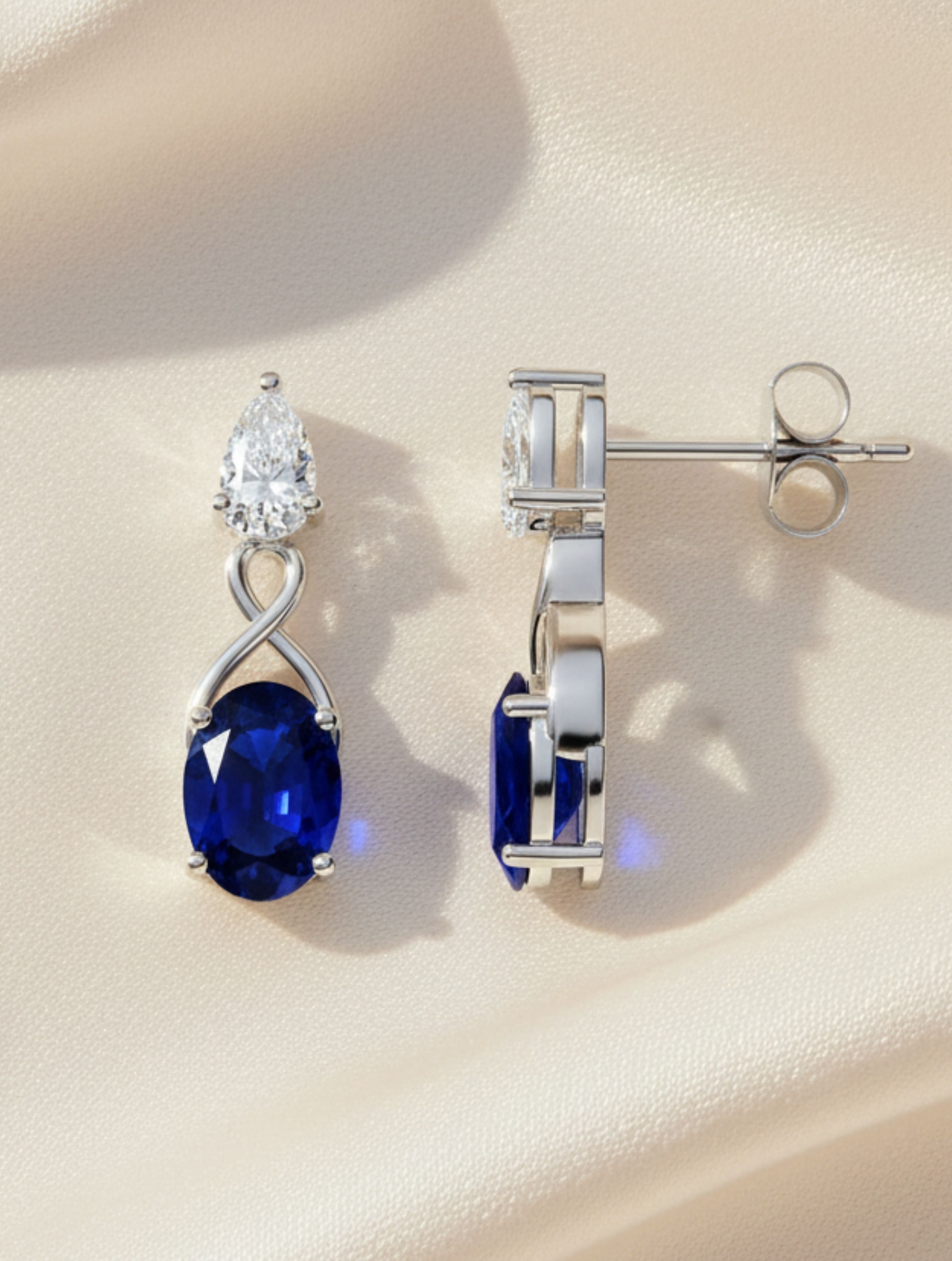 Moissanite Iolite 925 Sterling Silver Earrings For Women