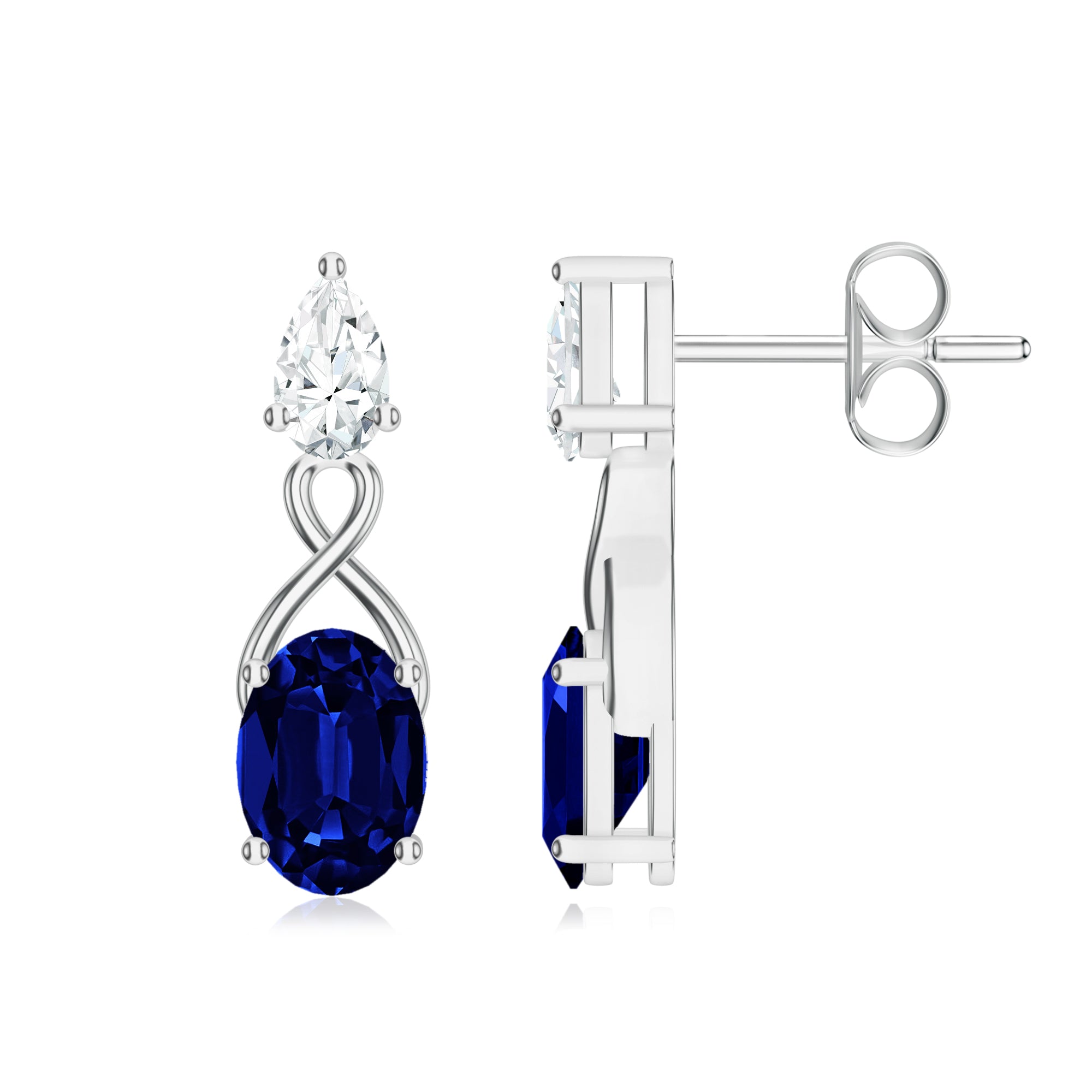 Iolite and Moissanite Earrings