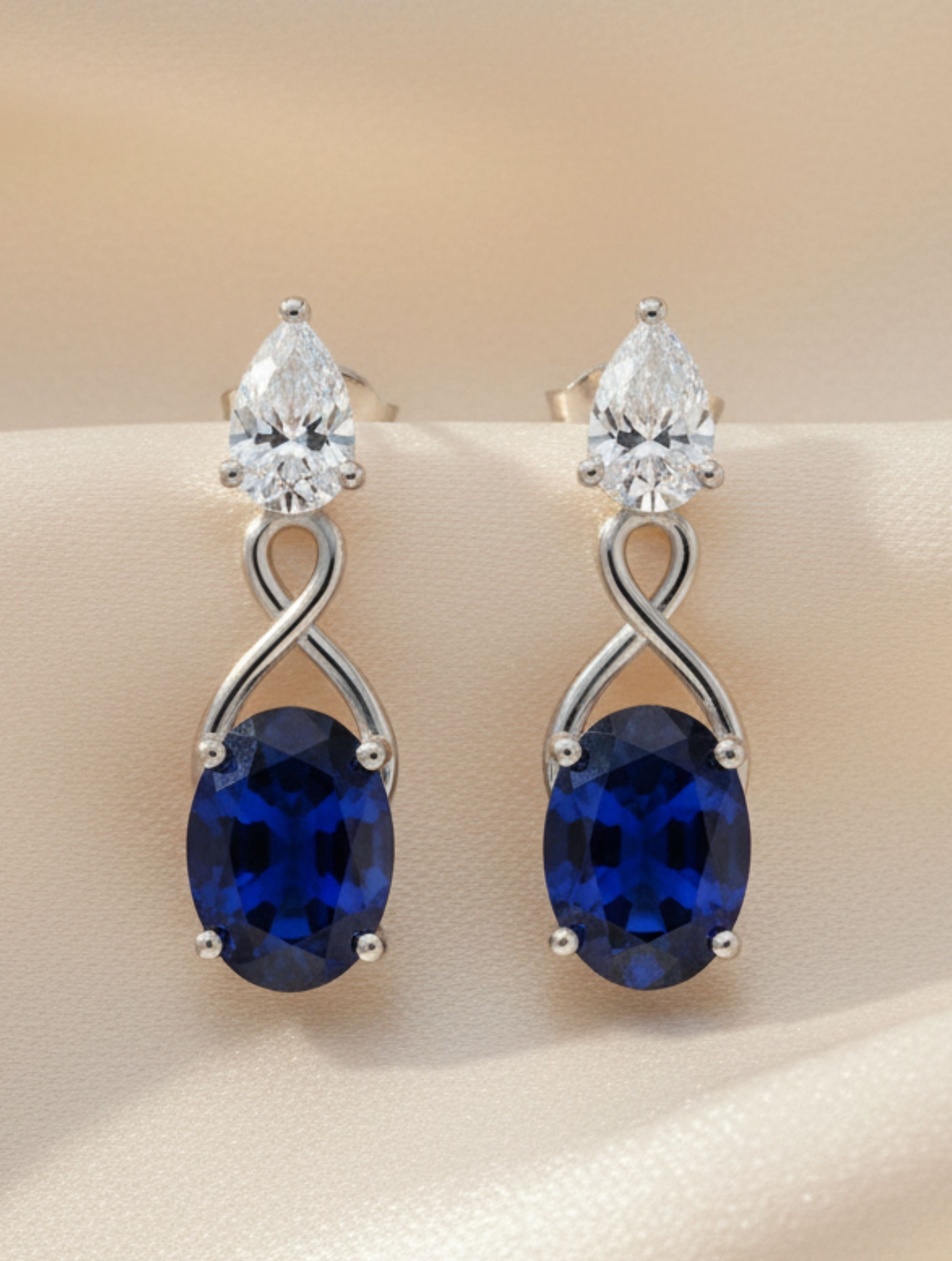 Moissanite Iolite 925 Sterling Silver Earrings For Women