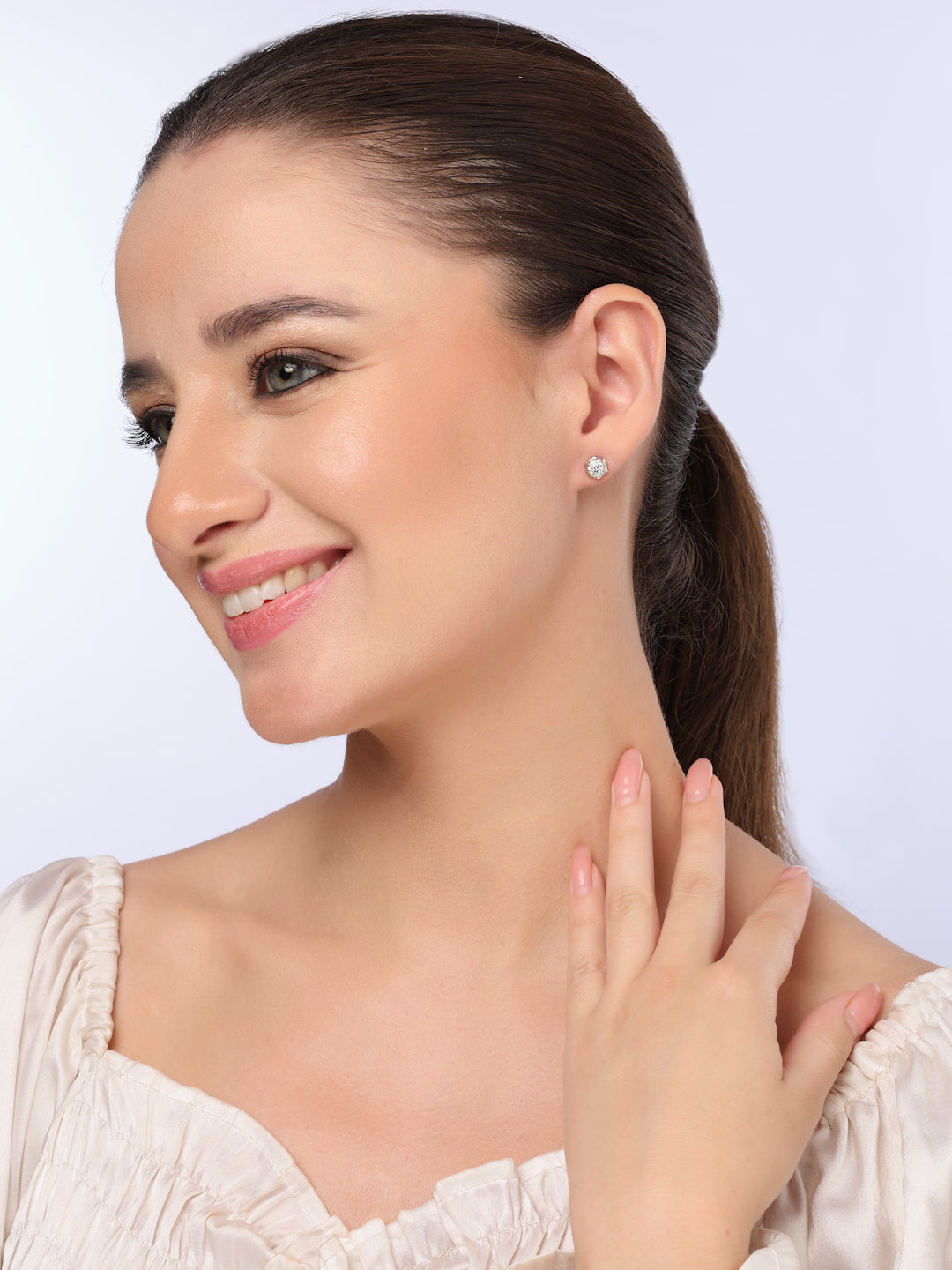Geometric Moissanite 925 Sterling Silver Earrings For Women