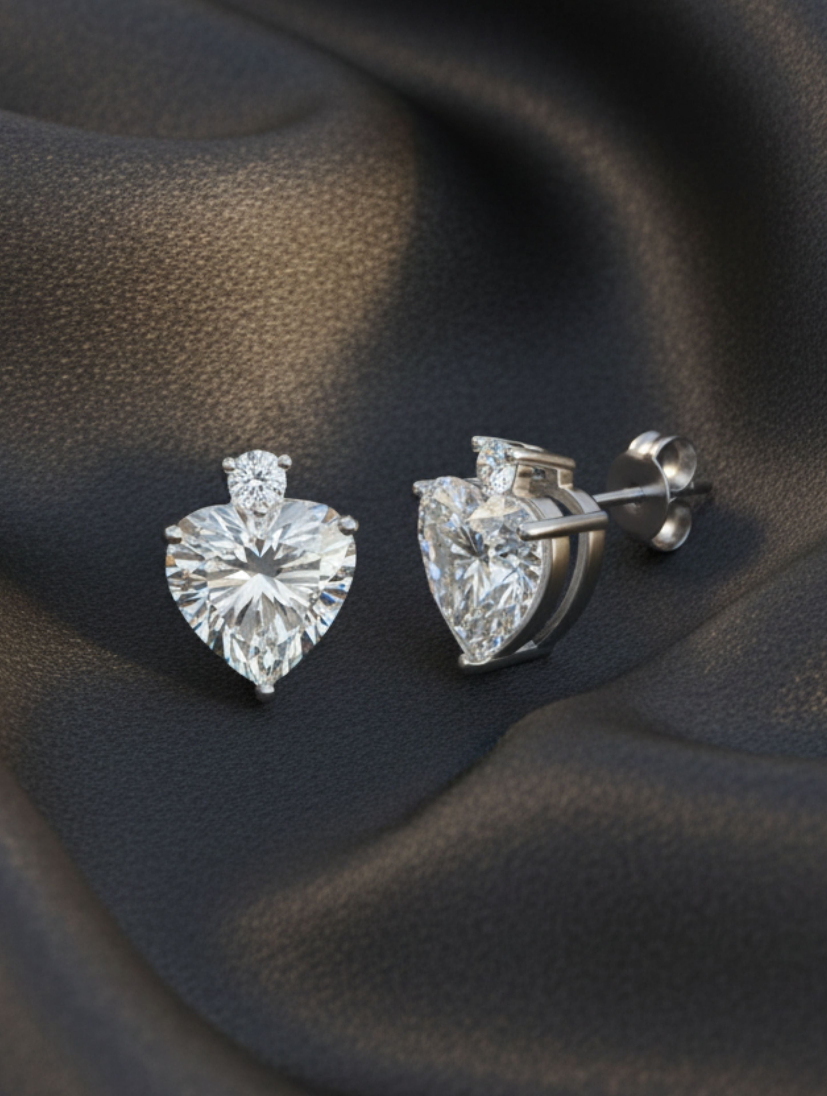 Moissanite Heart-Shaped 925 Sterling Silver Earrings For Women