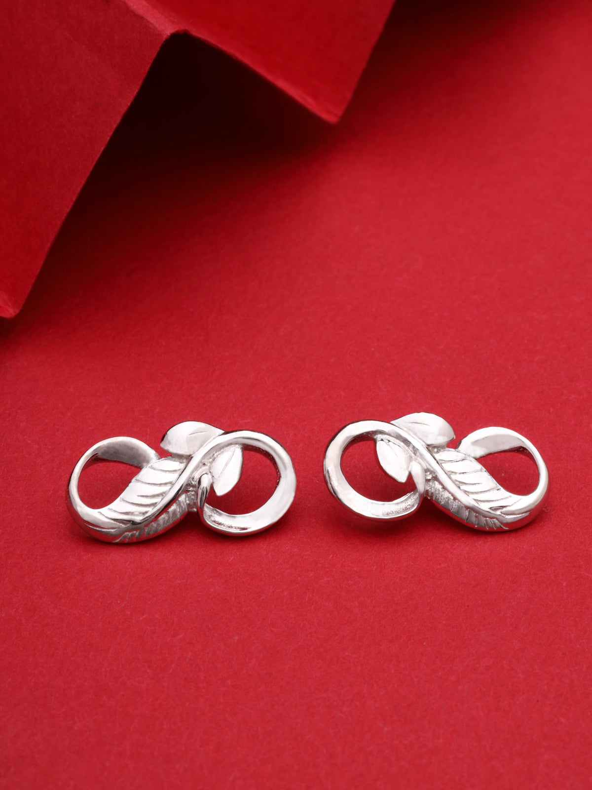 Minimalist Stud Earrings in 925 Sterling Silver with Rhodium Plating