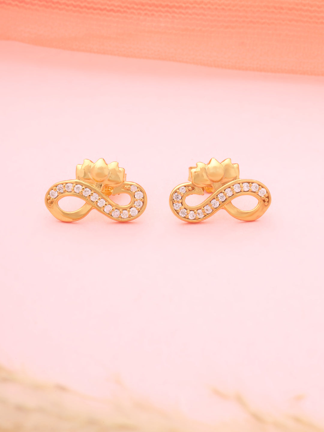 Lotus & Infinity Silver Moissanite Stud Earrings