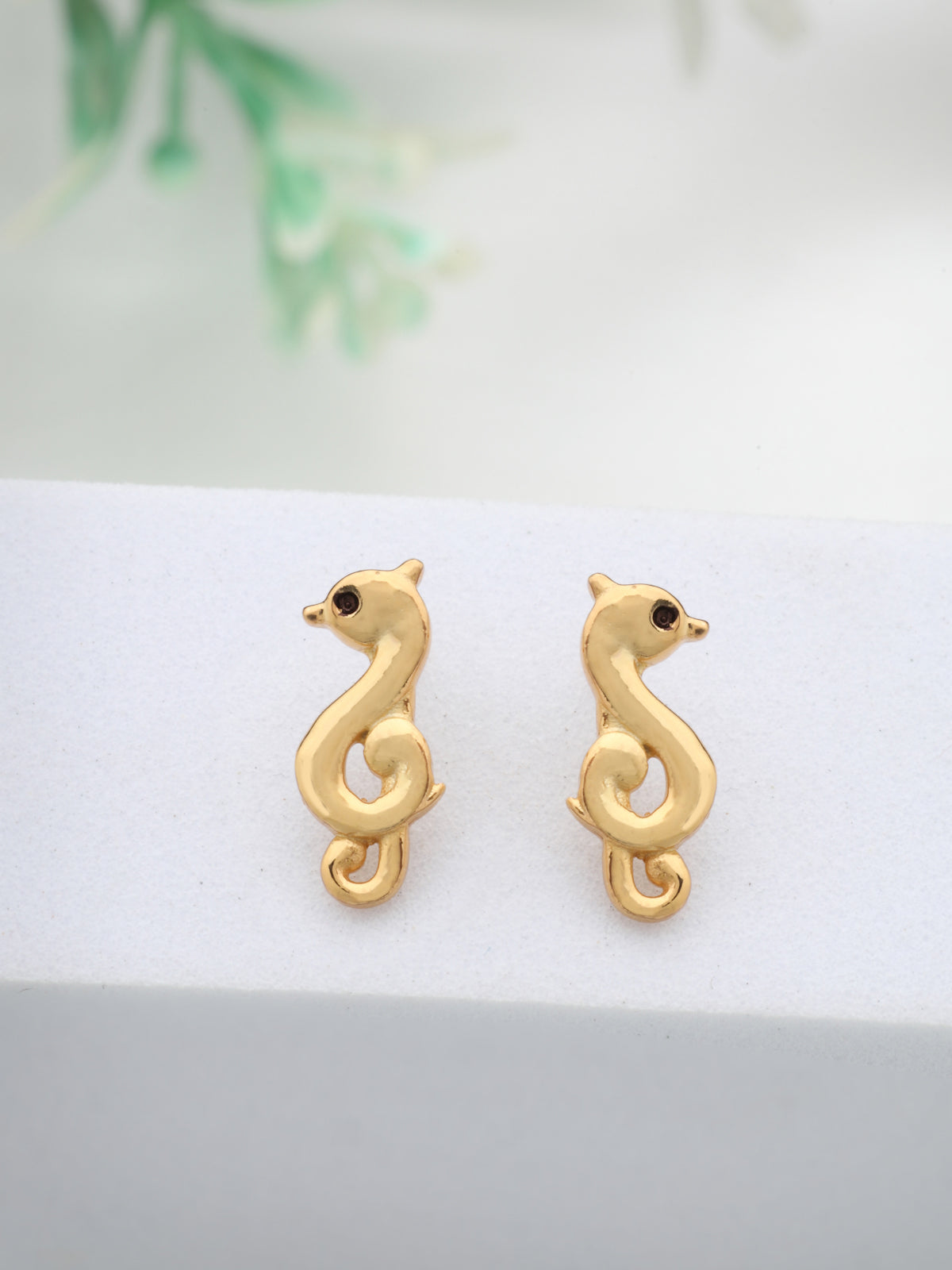 Minimalist Stud Earrings in 925 Sterling Silver with Gold Plating