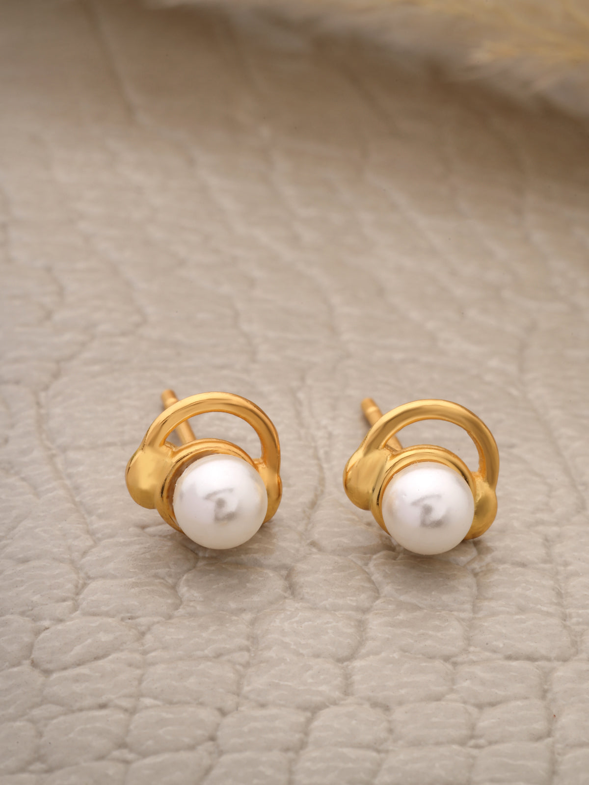 925 Sterling Silver Chic Pearl Ring Halo Stud Earrings