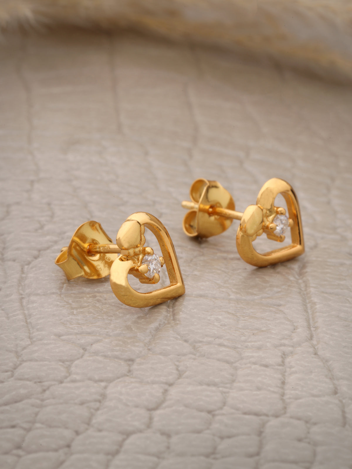 Moissanite Stud Earrings in 925 Sterling Silver with Gold Plating