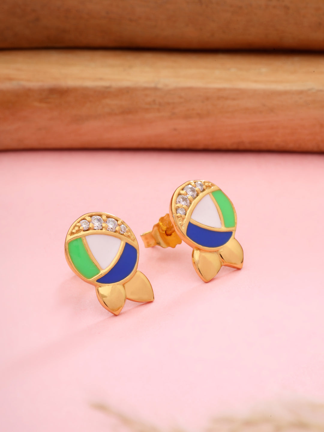 Enchanted Fish Enamel Studs in 925 Sterling Silver