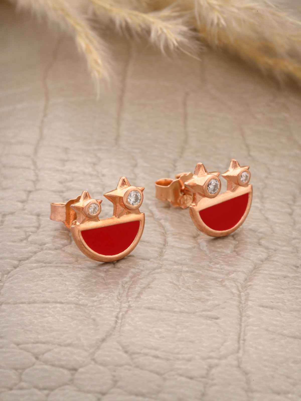 925 Sterling Silver Twinkling Starry Night Enamel Stud Earrings