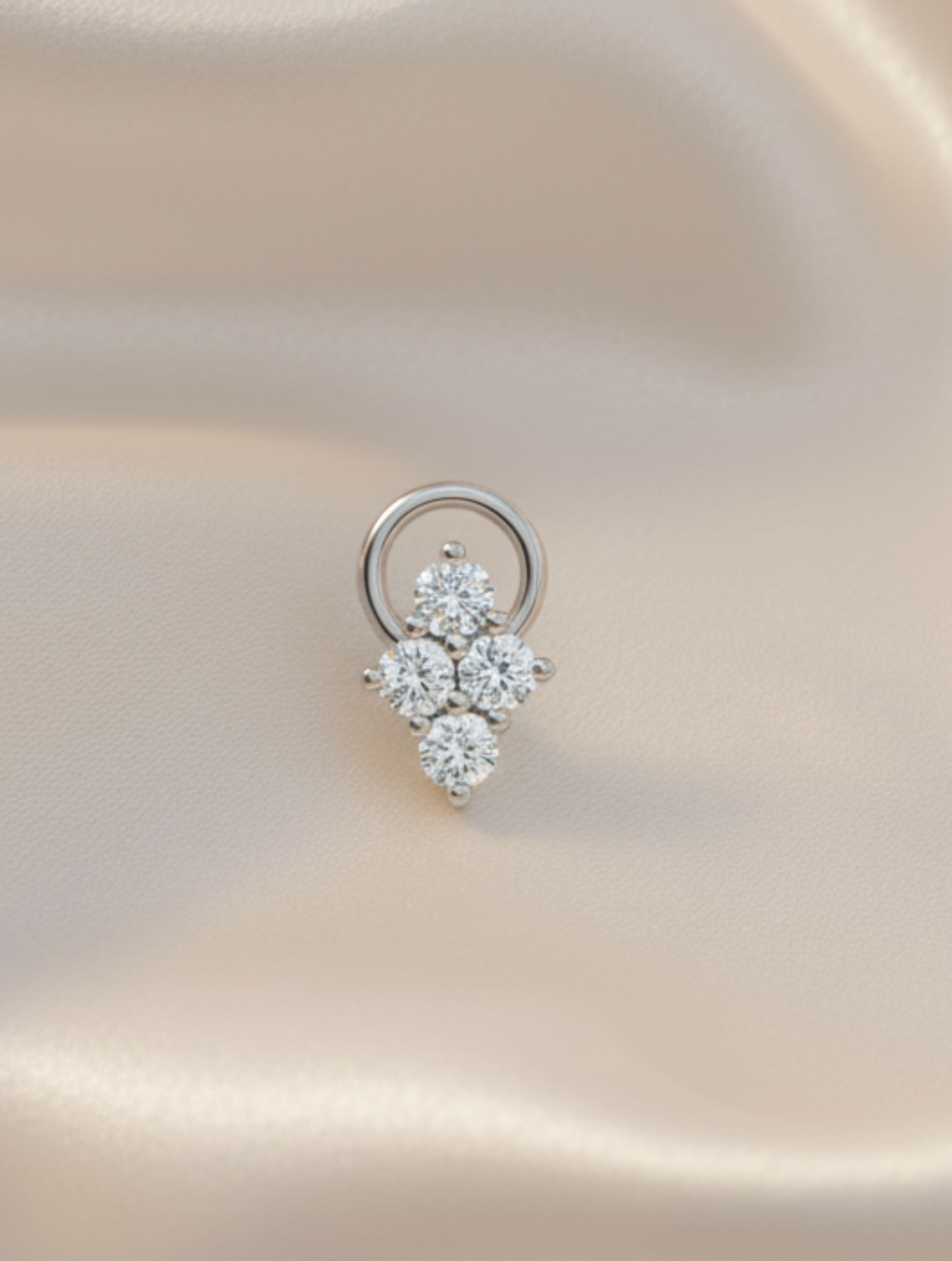 Minimalist Moissanite 925 Sterling Silver Nose Pin For Women