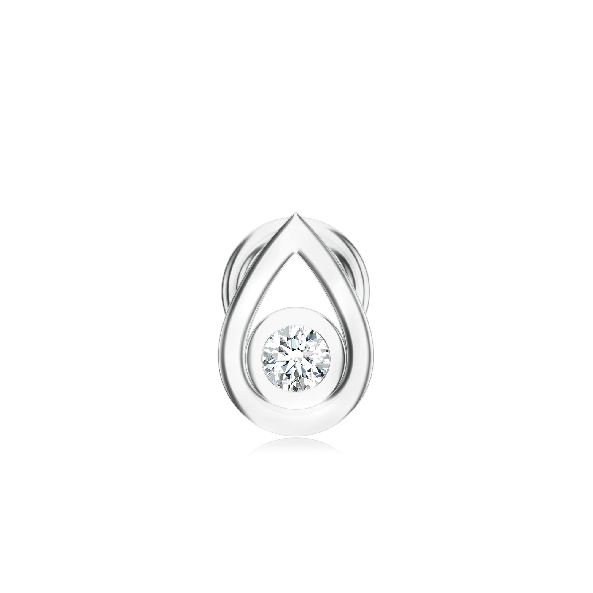 Elegant Moissanite Silver Nose Pin