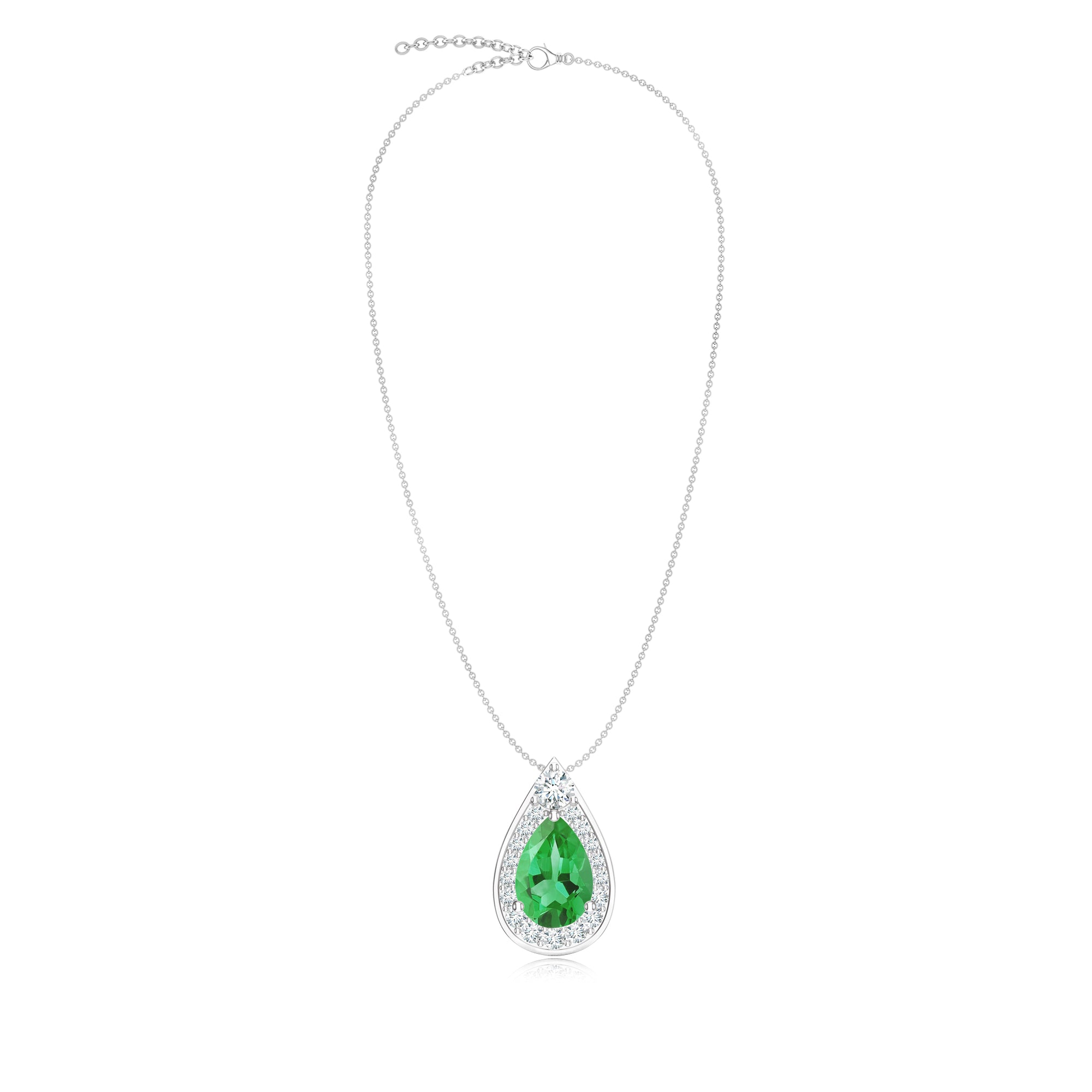 Pietra Collection Pear-Shaped Green Amethyst Pendant