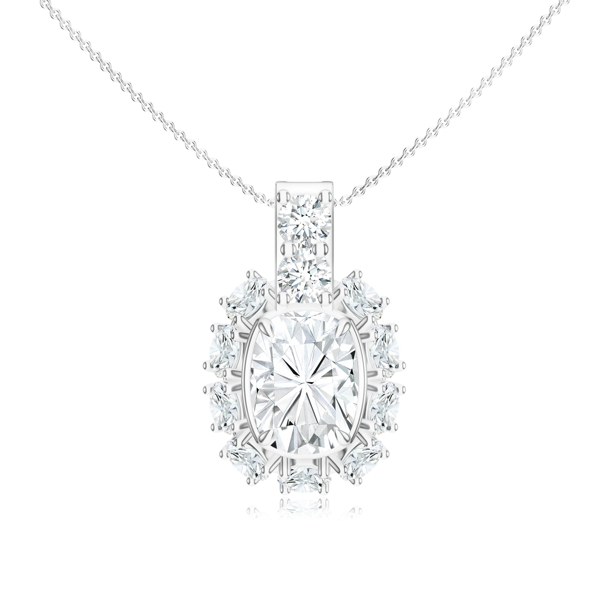 Versatile Moissanite Shapes Pendant Silver