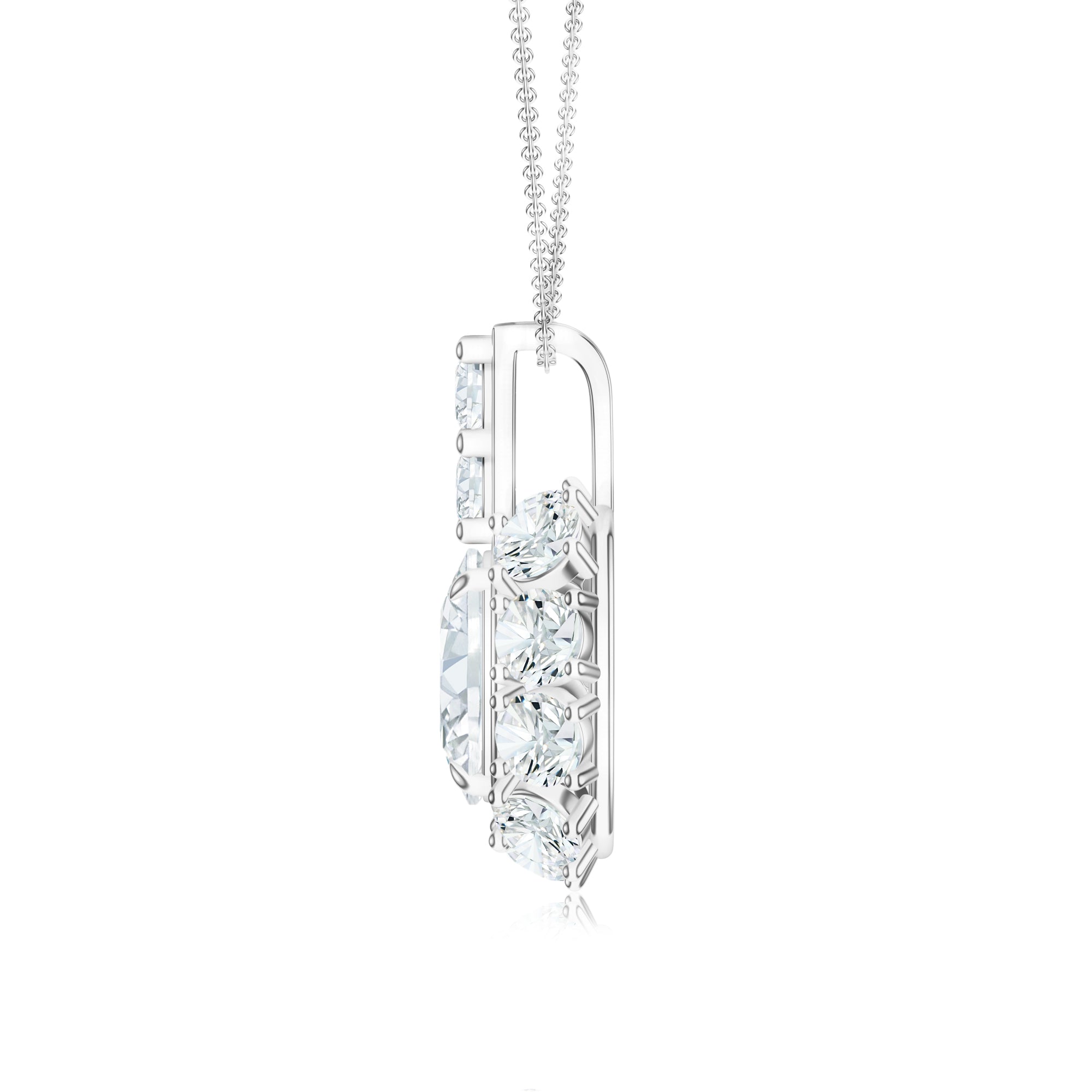 Versatile Moissanite Shapes Pendant Silver