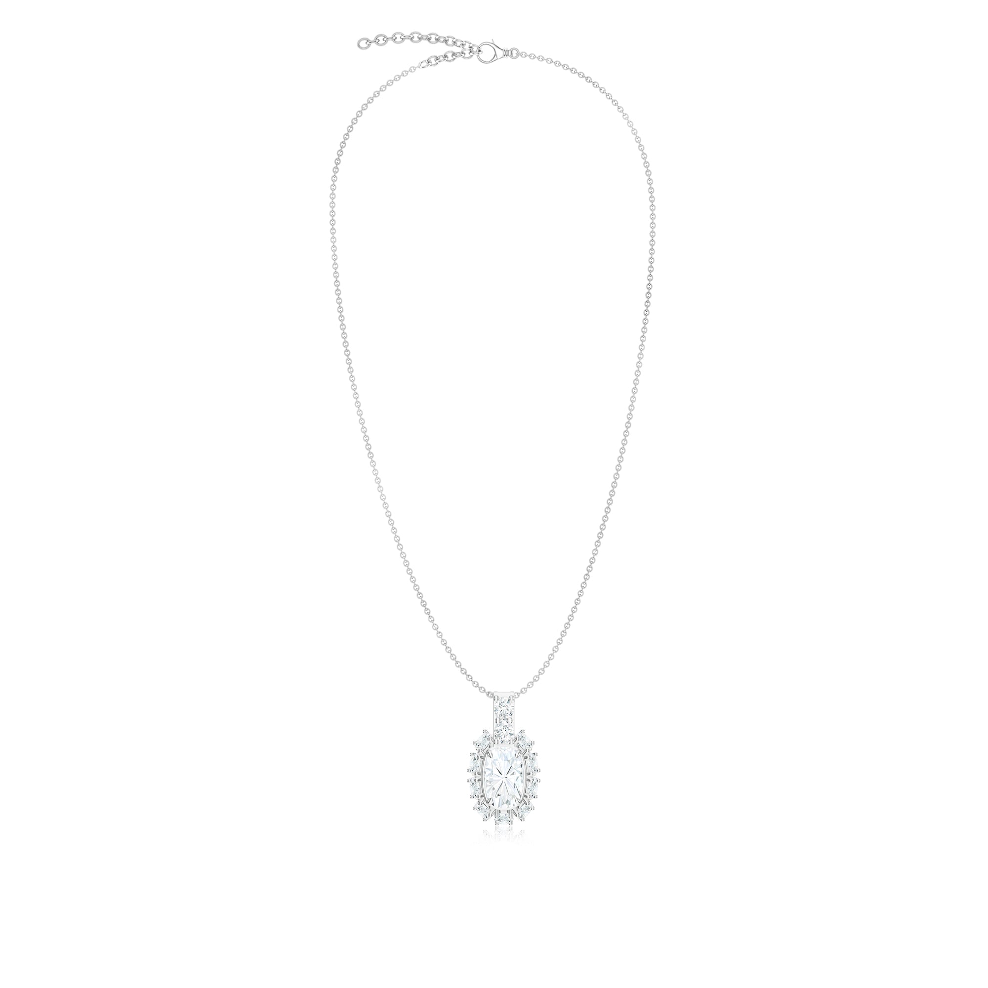 Versatile Moissanite Shapes Pendant Silver