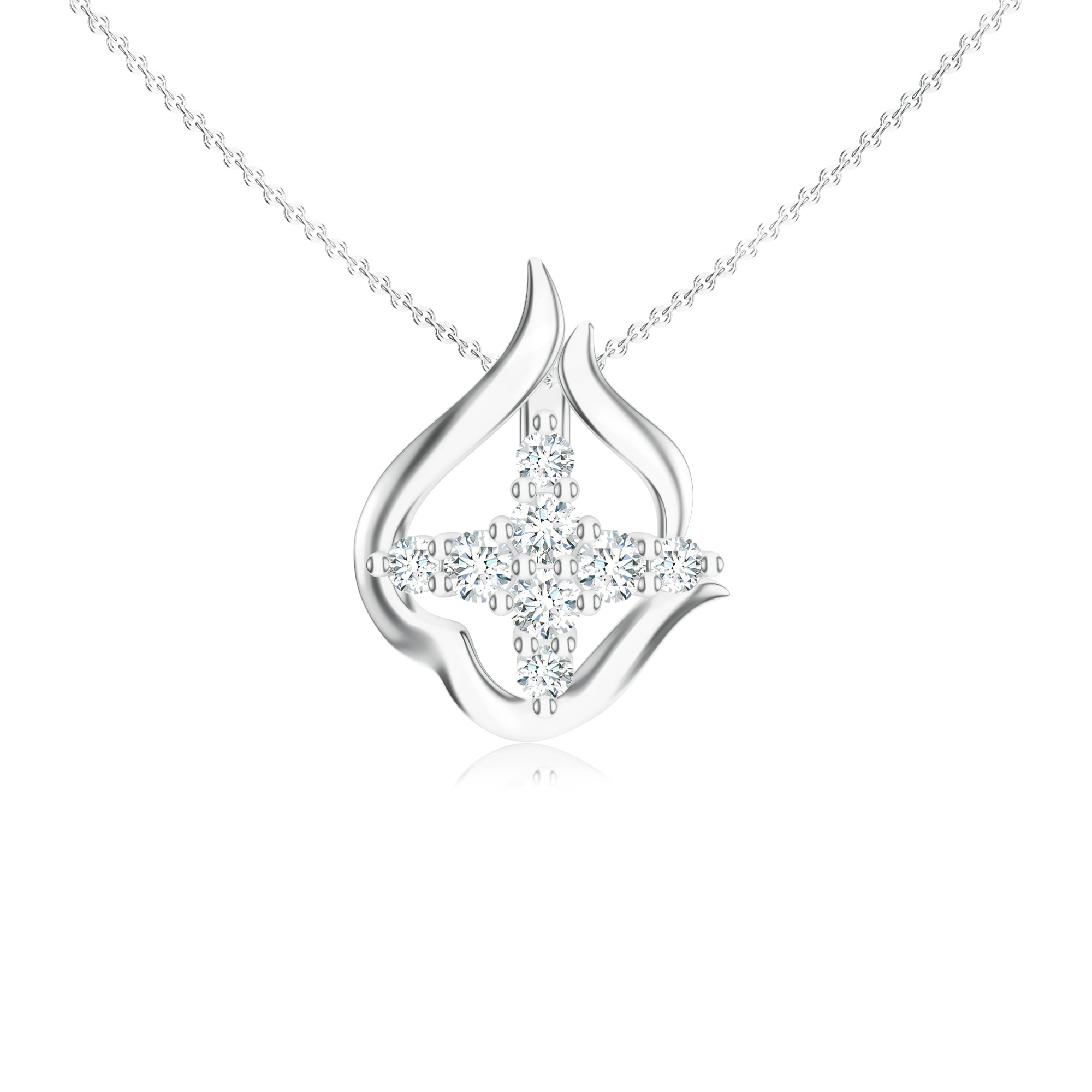 Abstract Geometric Moissanite Silver Pendant