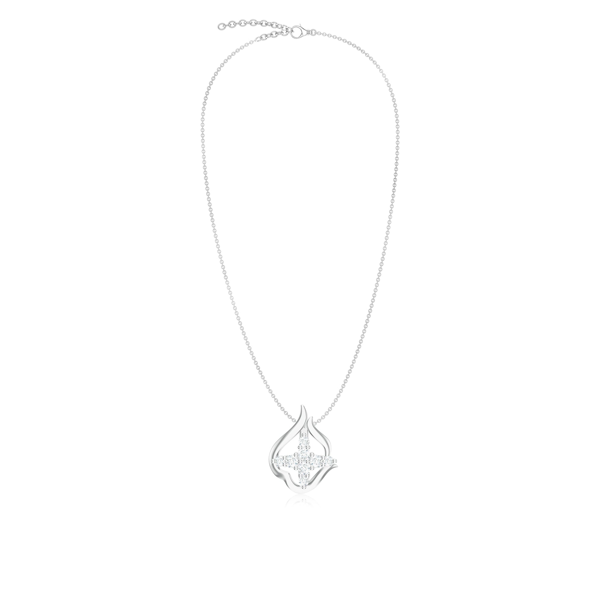 Abstract Geometric Moissanite Silver Pendant