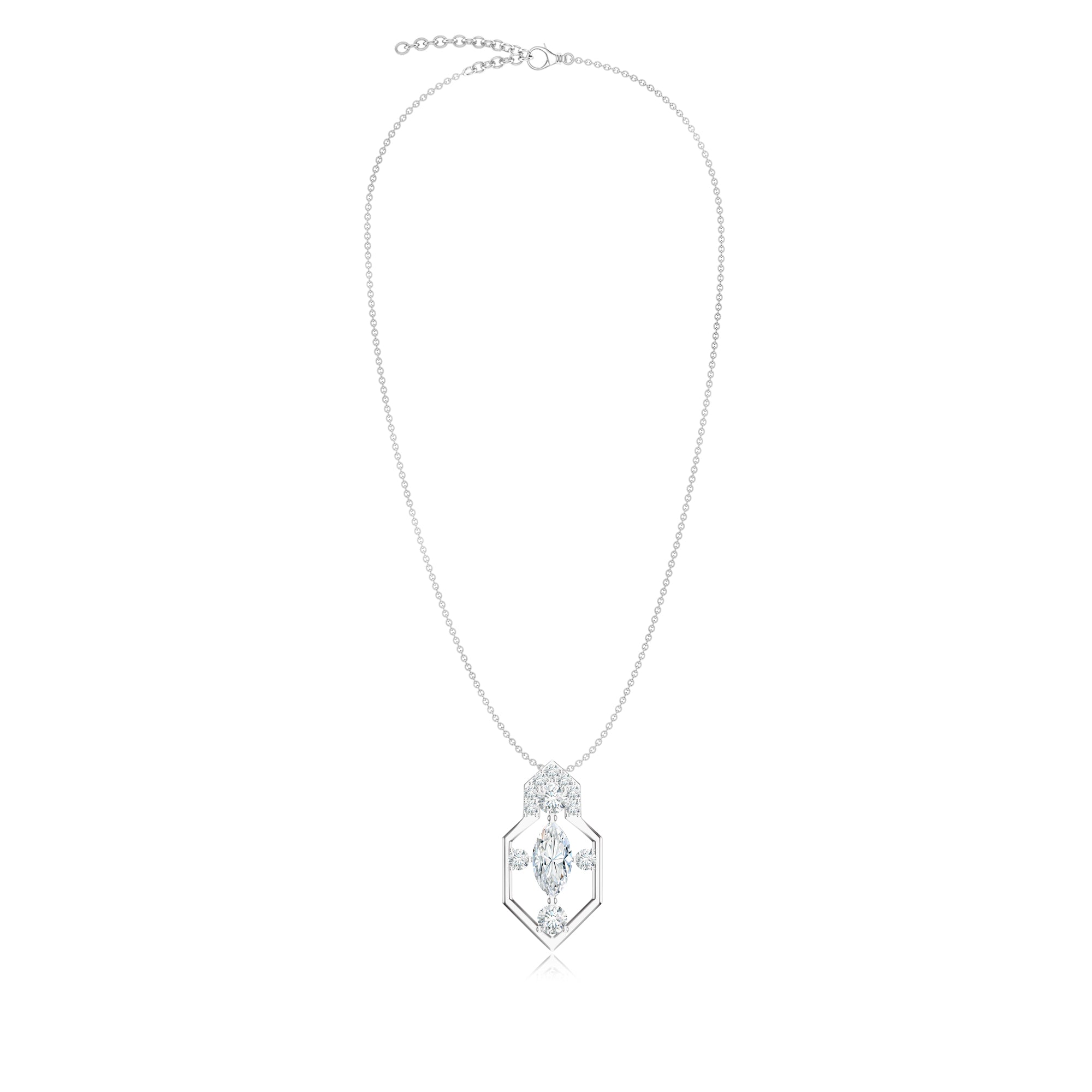 Pietra Collection Marquise & Round Moissanite Pendant