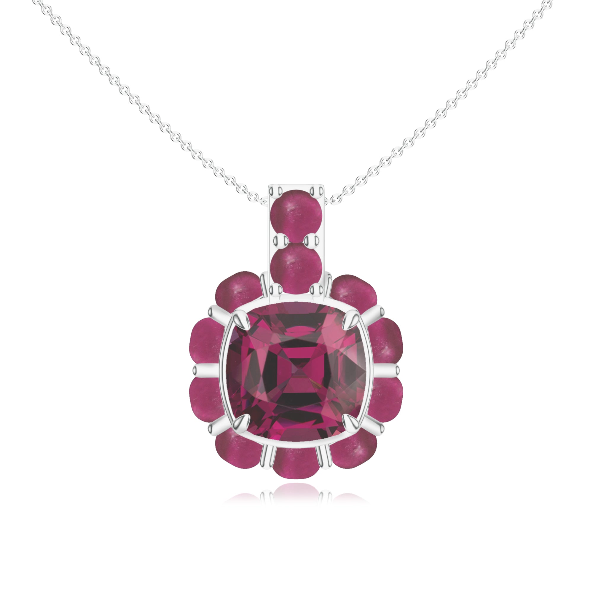 Rhodolite Garnet Silver Pendant