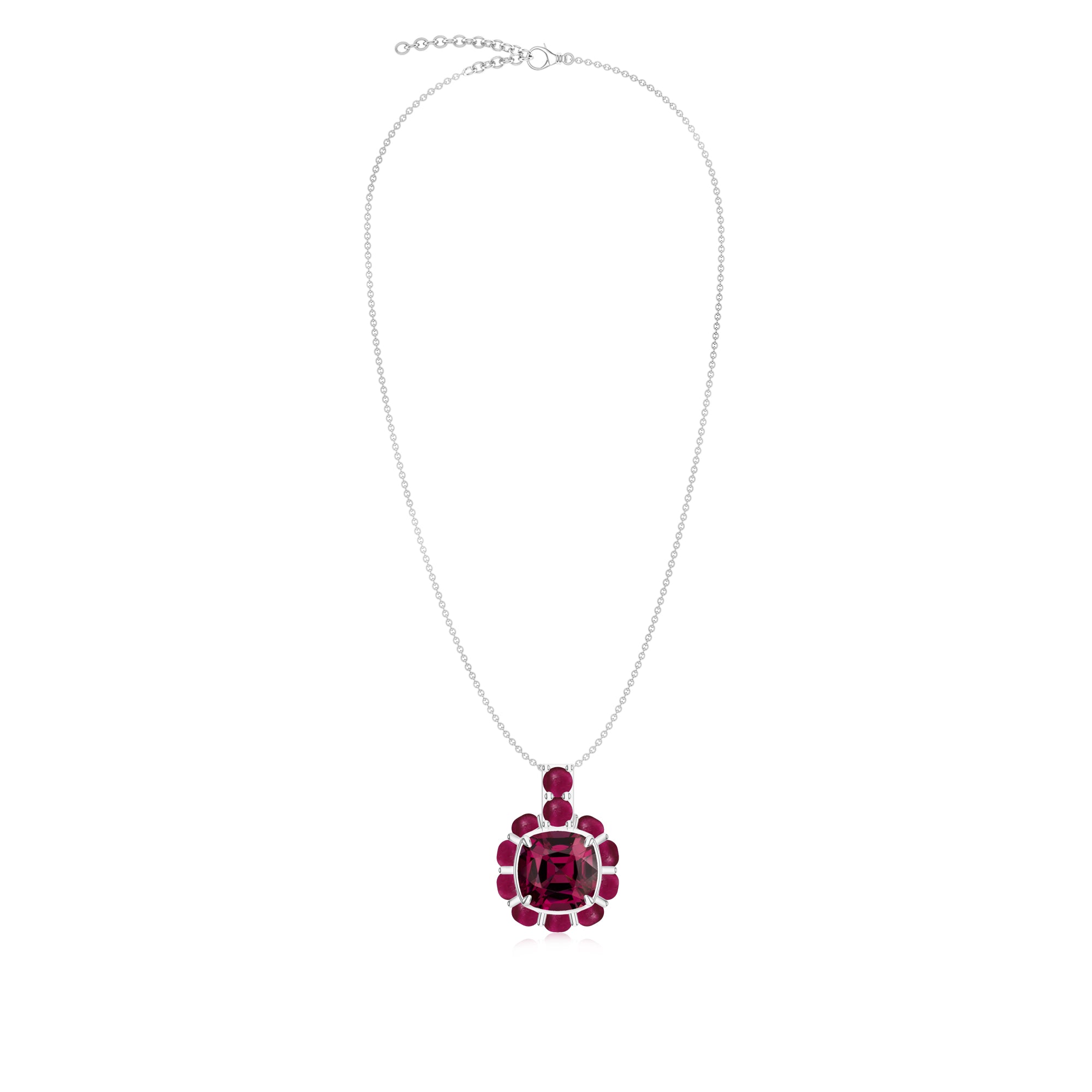 Rhodolite Garnet Silver Pendant