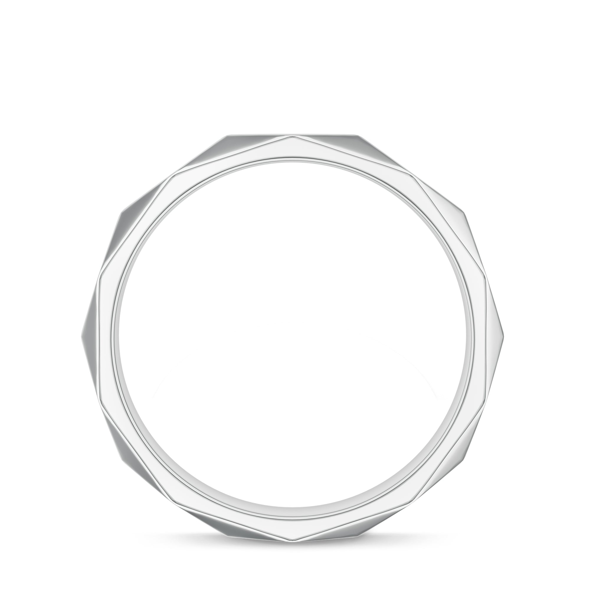 Classic Diamond-Cut Silver Ring Band