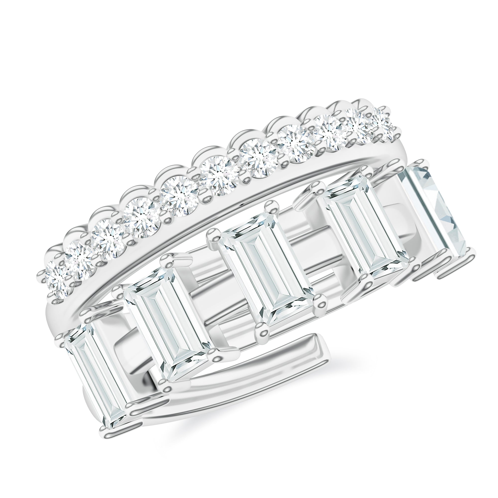 Classic Moissanite Stackable Silver Rings