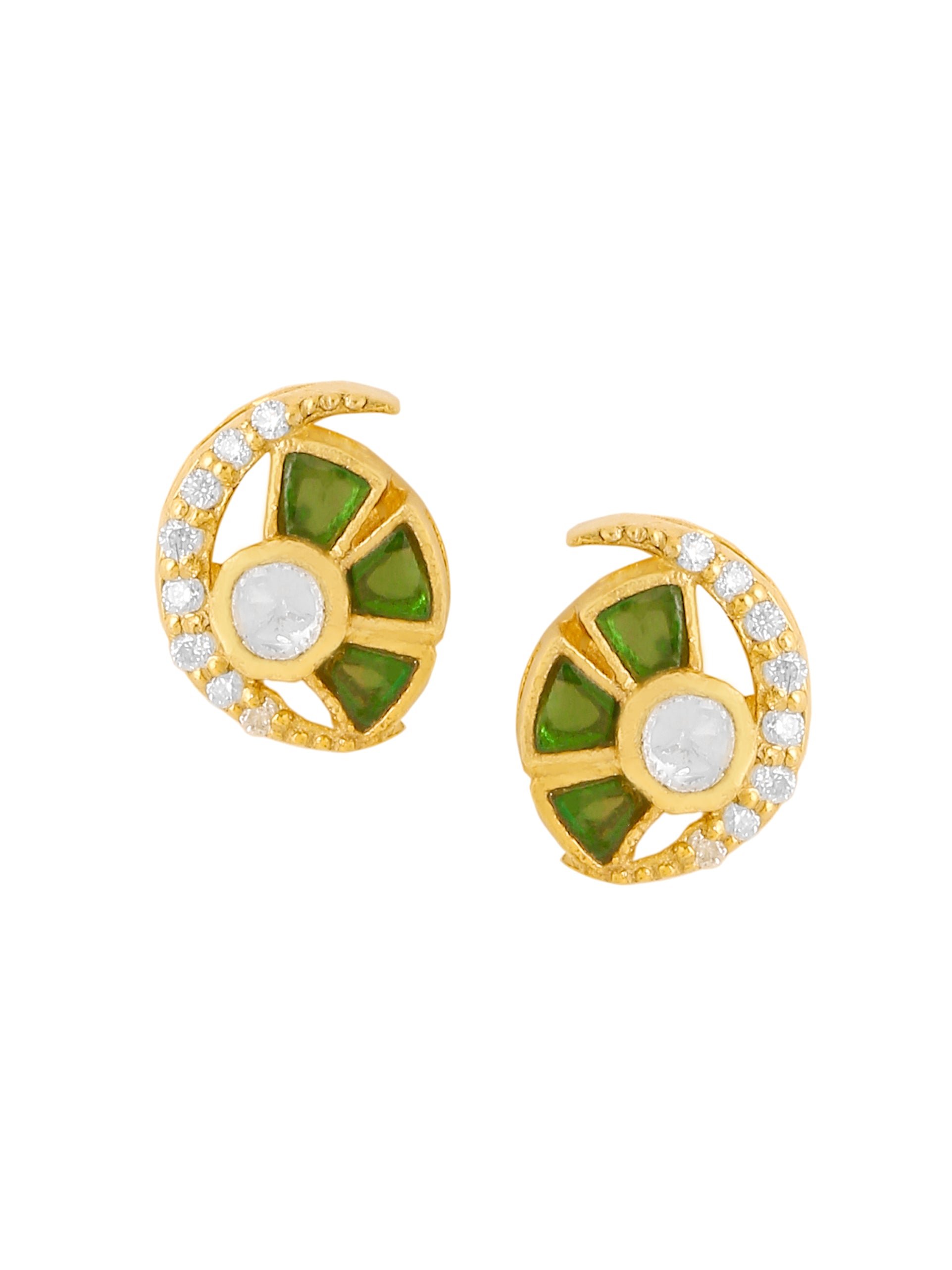 Golden Green Talphe Stud Earrings