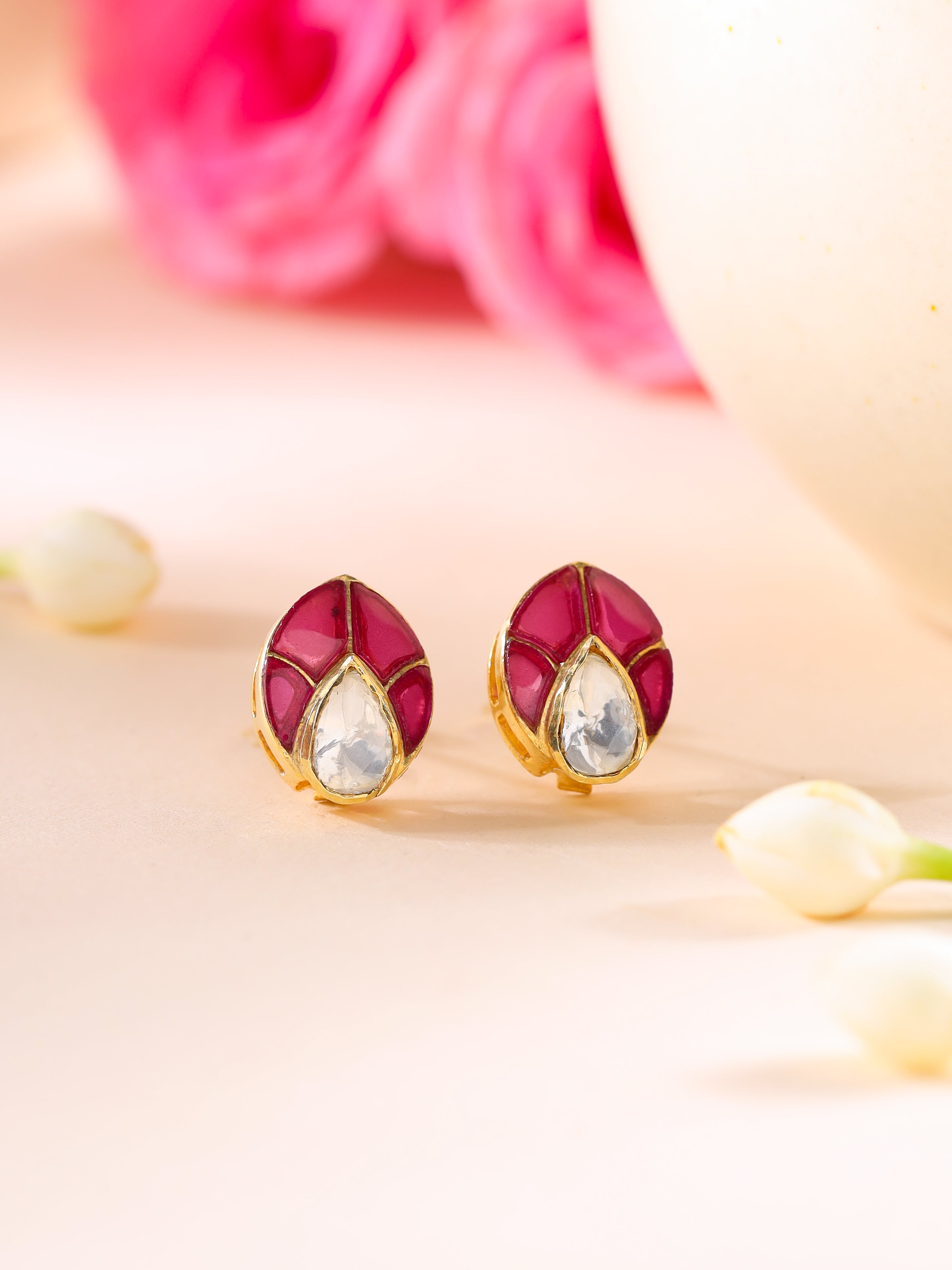 Golden Pear Stud Earrings