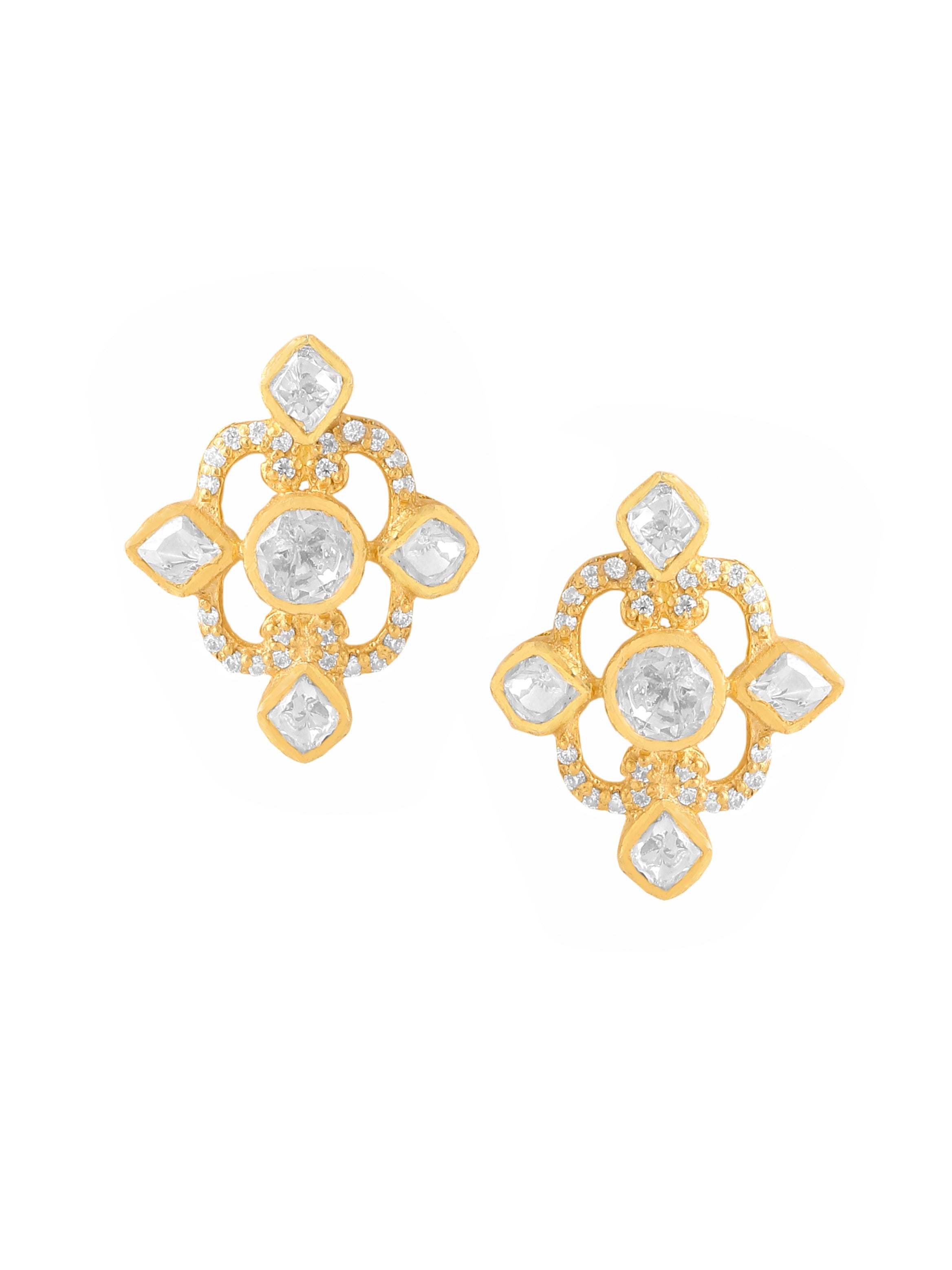 Golden Sparkle Stud Earrings