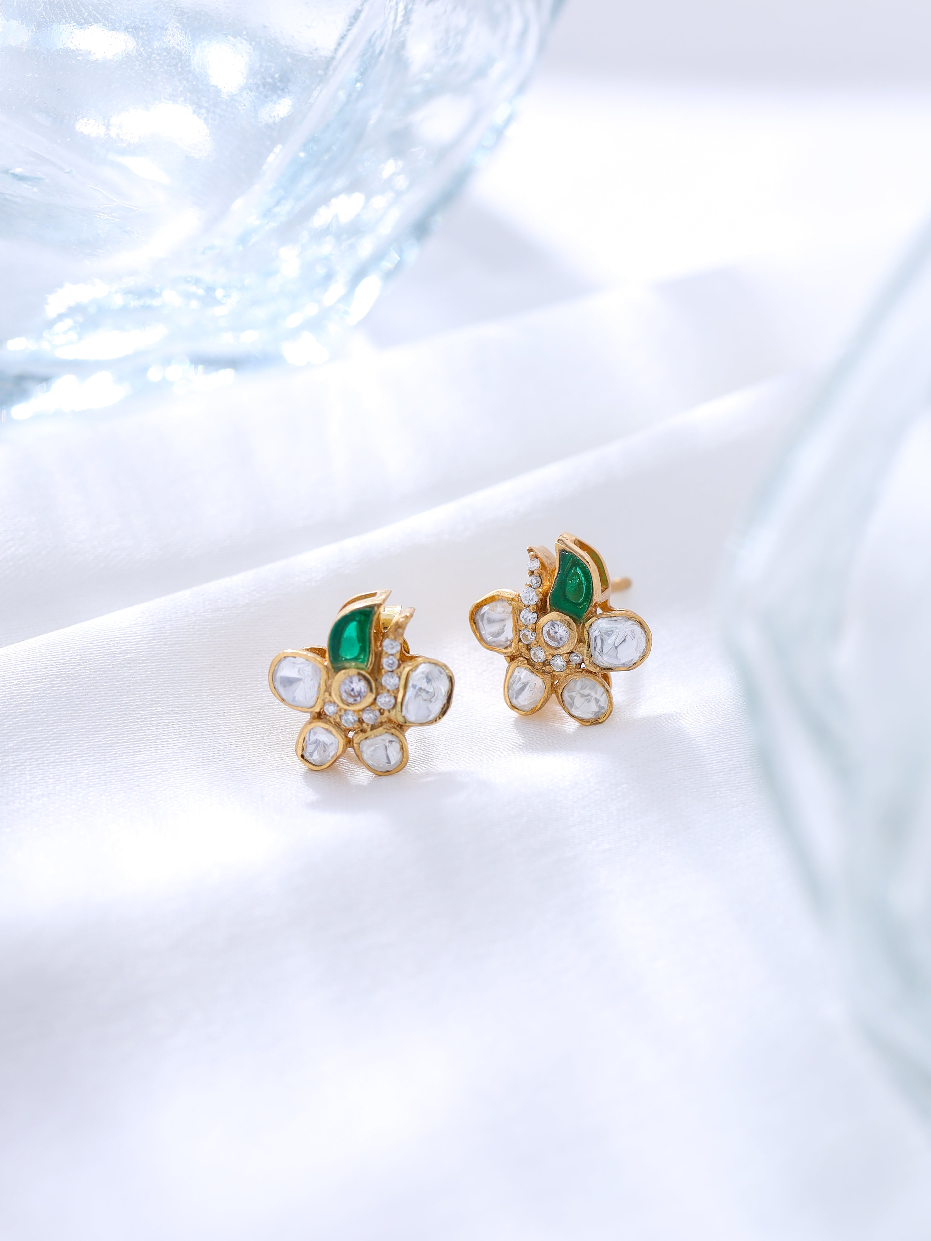 Floral Green Talfe Earrings