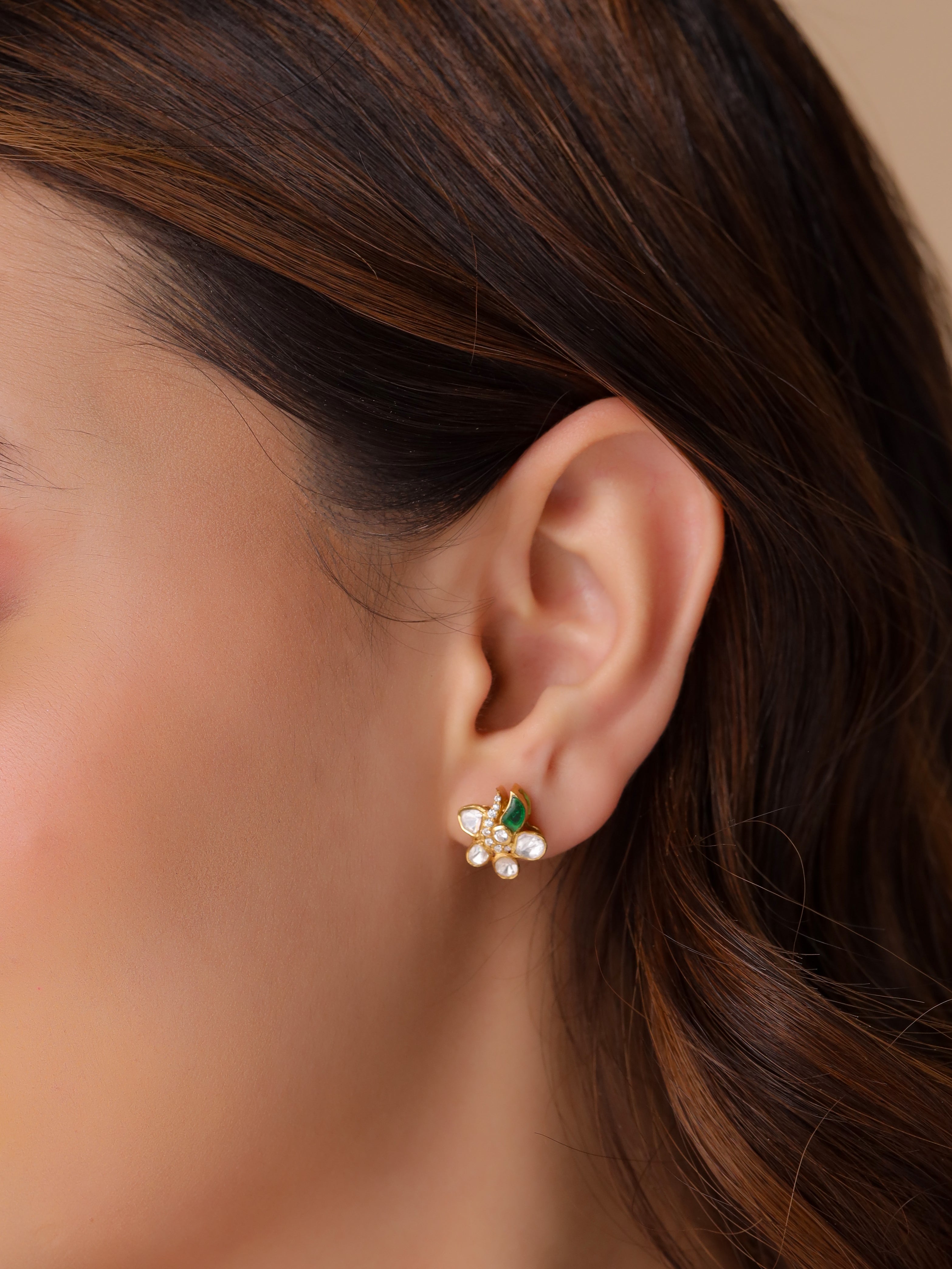 Floral Green Talfe Earrings